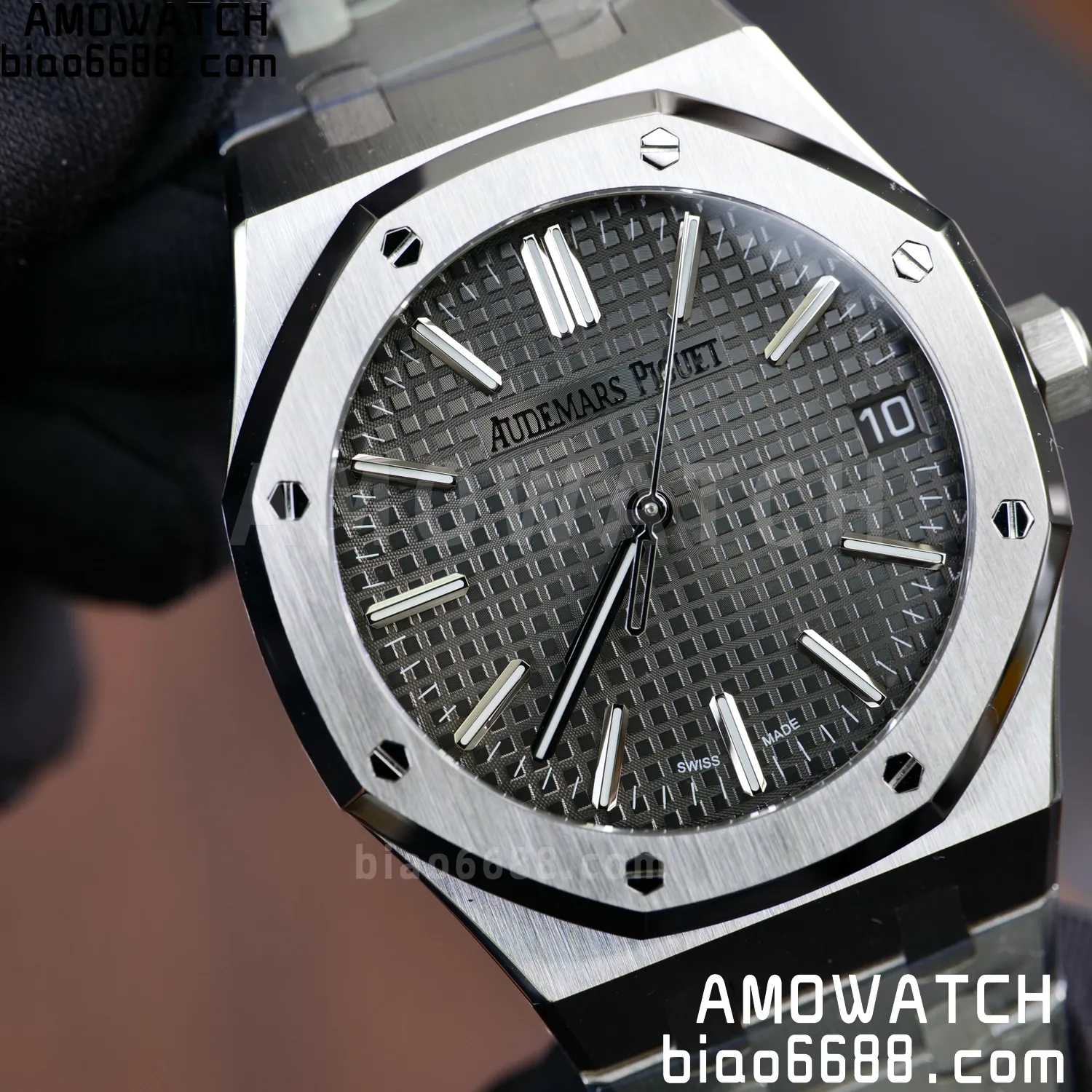 AP Royal Oak 41mm 15510ST SS APS Factory 1:1 Best Edition Black Dial on SS Bracelet SA4302 Super Clone (Free Sprung) 86 be89736ebd92f73 阿默表行AmoWatch