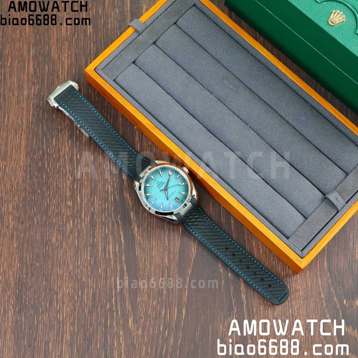 OMEGA Aqua Terra 150M 38mm VSF 1:1 Best Edition Turquoise Dial on Black Rubber Strap VS8800 Super Clone 54 bff09fad07dce46 AMO Watch