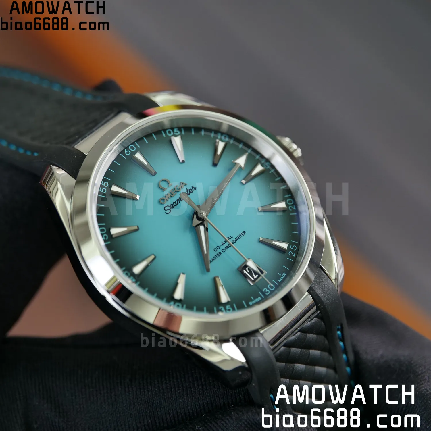 OMEGA Aqua Terra 150M 38mm VSF 1:1 Best Edition Turquoise Dial on Black Rubber Strap VS8800 Super Clone 65 c72156e27fe0917 AMO Watch