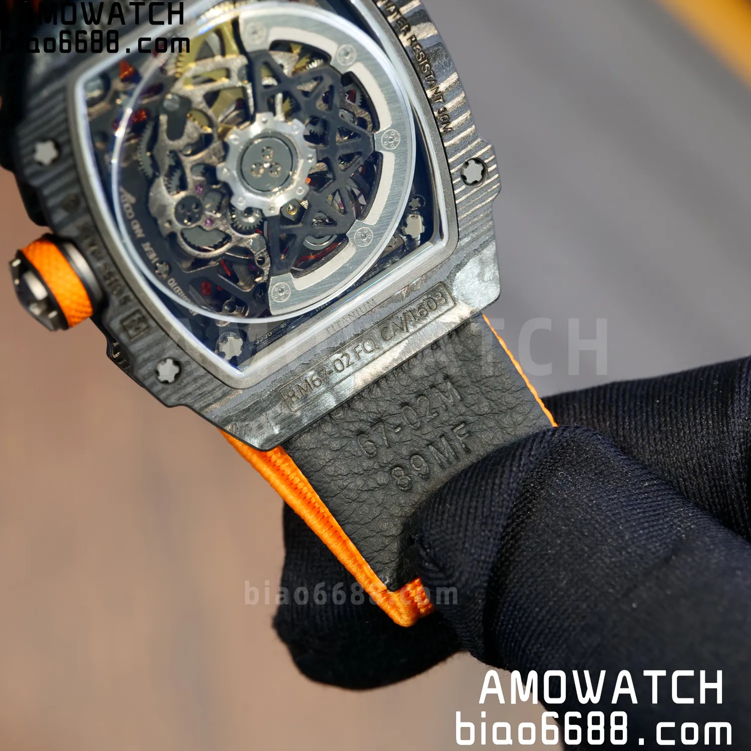 RICHARD MILLE RM67-02 Black NTPT Best Edition McLaren Dial on Orange Nylon strap CRMA7 Clone V10 105 c7a38402654cdac 阿默表行AmoWatch