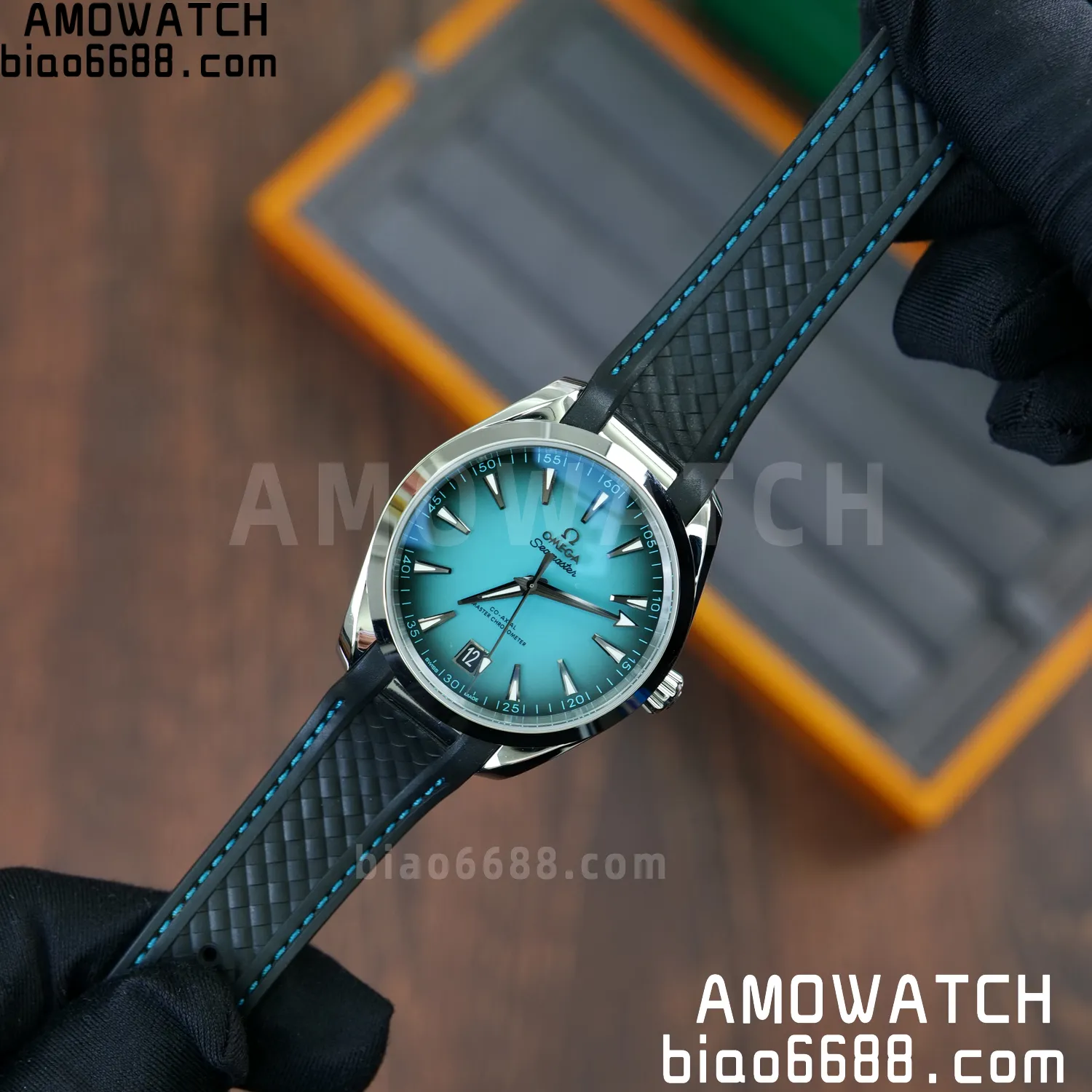 OMEGA Aqua Terra 150M 38mm VSF 1:1 Best Edition Turquoise Dial on Black Rubber Strap VS8800 Super Clone 56 d522cfd9b5467ae AMO Watch