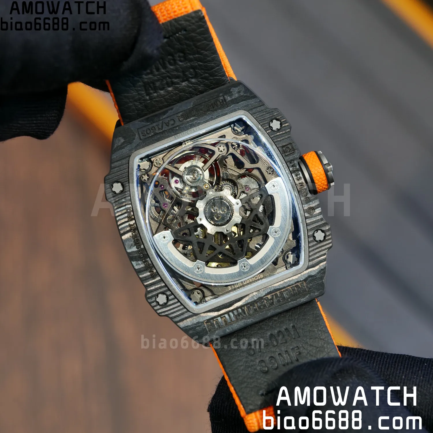 RICHARD MILLE RM67-02 Black NTPT Best Edition McLaren Dial on Orange Nylon strap CRMA7 Clone V10 102 d656eae7e7fd343 阿默表行AmoWatch