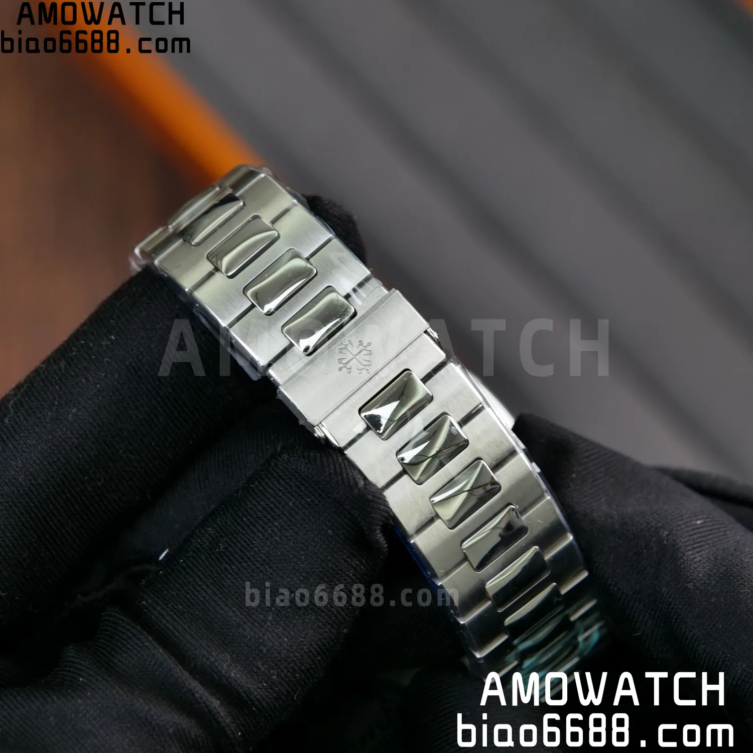 Custom Made Nautilus 5711/1A Mossanite bezel on SS Bracelet DD324 Super Clone V2 101 d78fc0a88bc99a1 阿默表行AmoWatch
