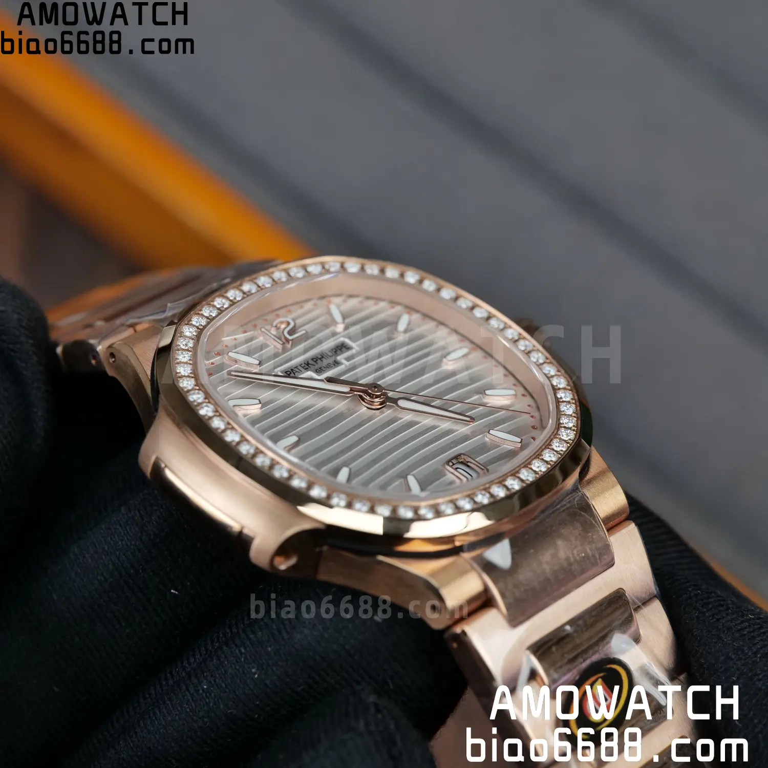 PP Nautilus 7118 RG Ladies DDF 1:1 Best Edition Silver Dial Diamonds Bezel on RG Bracelet DD324 Super Clone 86 d7bfb8dce7321c3 AMO Watch