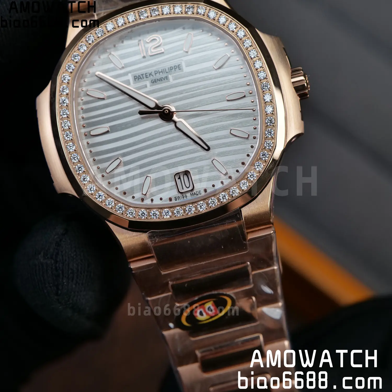 PP Nautilus 7118 RG Ladies DDF 1:1 Best Edition Silver Dial Diamonds Bezel on RG Bracelet DD324 Super Clone 84 d9f559ff498cd0f AMO Watch