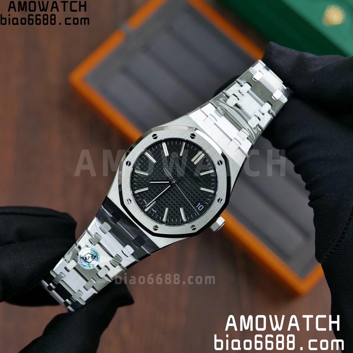 AP Royal Oak 41mm 15510ST SS APS Factory 1:1 Best Edition Black Dial on SS Bracelet SA4302 Super Clone (Free Sprung) 71 daa51708abc32cb 阿默表行AmoWatch