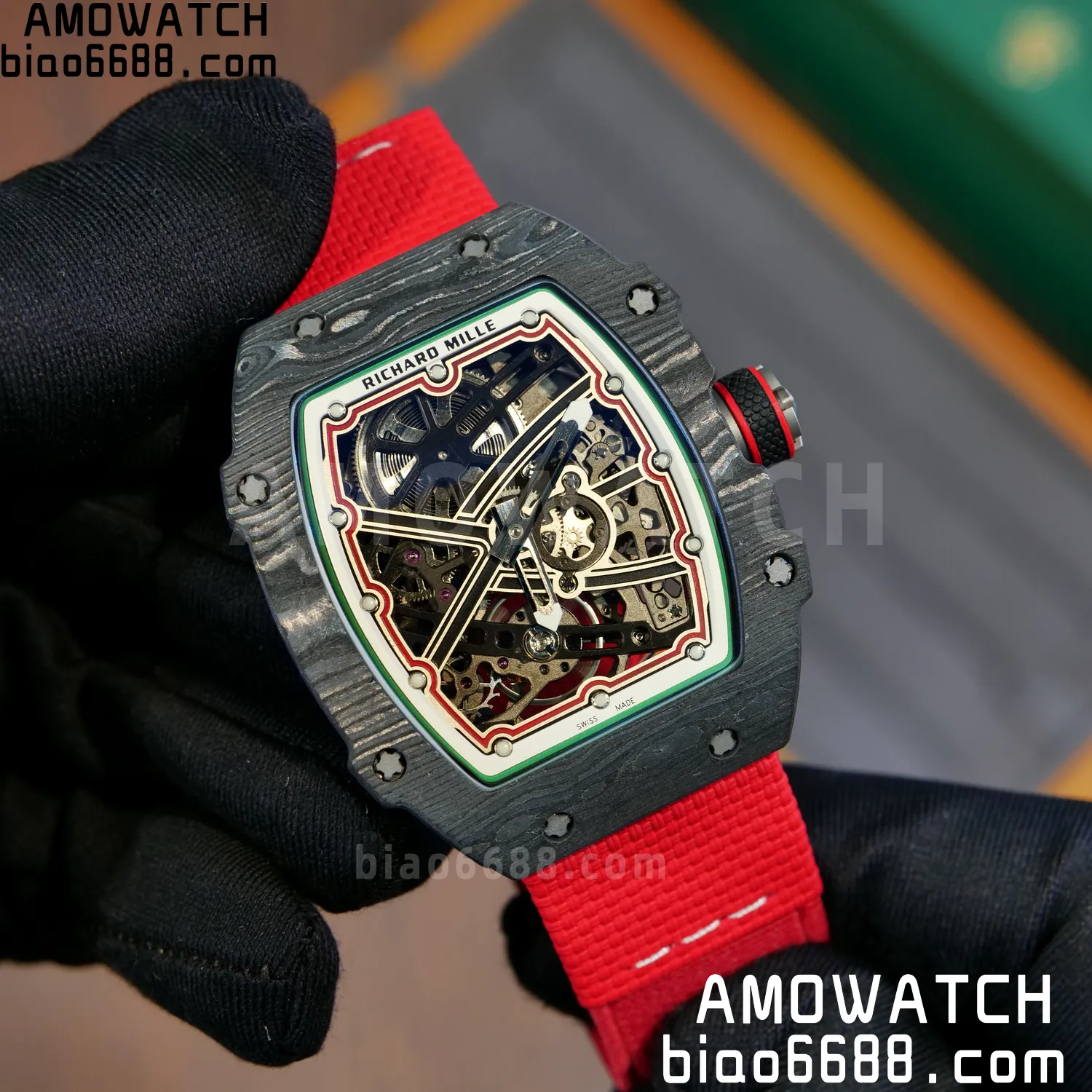 RICHARD MILLE RM67-02 Black NTPT Best Edition Italy Dial on Blue Nylon strap CRMA7 Clone V10 83 de51f8994f72498 阿默表行AmoWatch