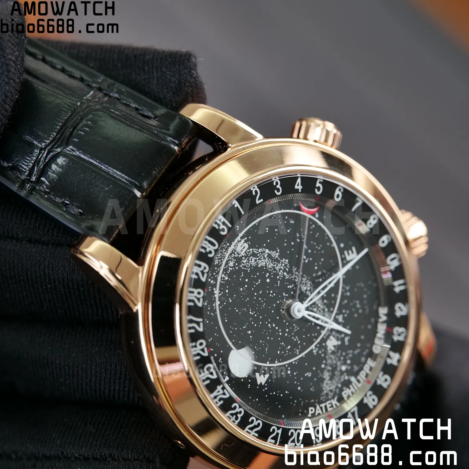 PP Grand Complications 6102P RG PPF 1:1 Best Edition Black Dial On Black Leather Strap Super Clone Asian 240 83 df8ad9d84a130ee AMO Watch