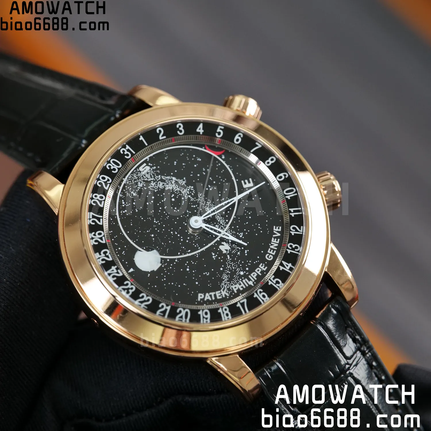 PP Grand Complications 6102P RG PPF 1:1 Best Edition Black Dial On Black Leather Strap Super Clone Asian 240 81 dfc7b870cdad6a2 AMO Watch