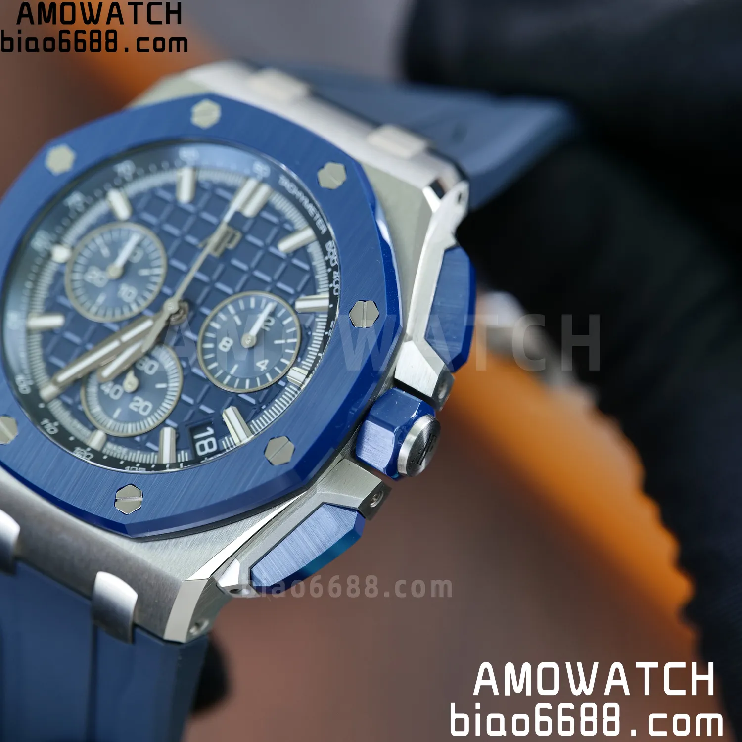 AP Royal Oak Offshore 43mm 26420so SS DDF 1:1 Best Edition Blue Dial on Blue Rubber Strap DD4401 Super Clone 74 e5cfc203adcb606 AMO Watch