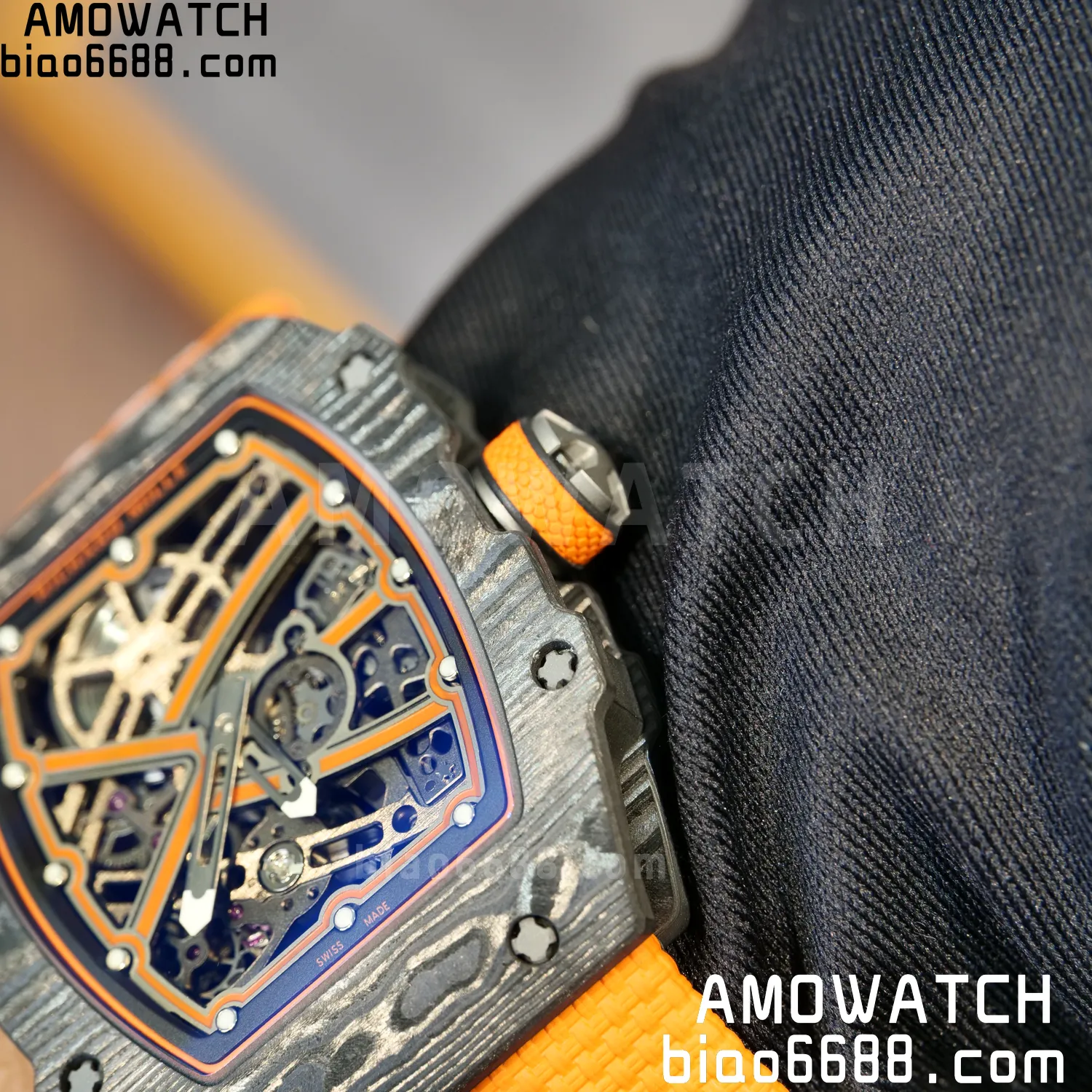 RICHARD MILLE RM67-02 Black NTPT Best Edition McLaren Dial on Orange Nylon strap CRMA7 Clone V10 110 ea301db966f2eaa 阿默表行AmoWatch
