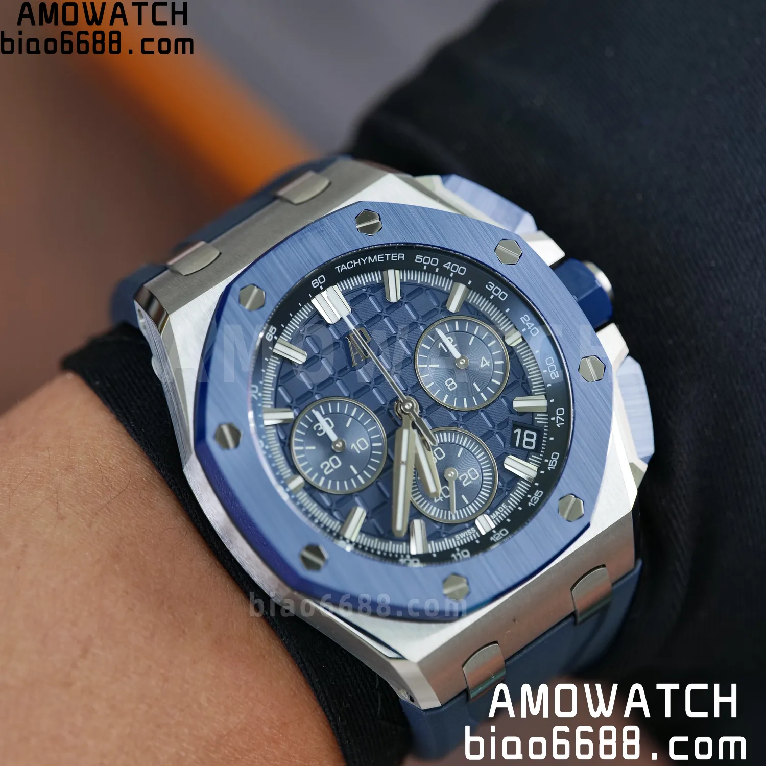 AP Royal Oak Offshore 43mm 26420so SS DDF 1:1 Best Edition Blue Dial on Blue Rubber Strap DD4401 Super Clone 91 ee9f95eefe85c4e AMO Watch