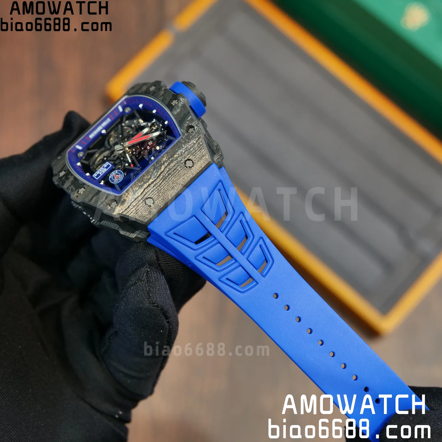 RICHARD MILLE RM035 RM35-01 Black Carbon ZF 1:1 Best Edition Blue Rubber Strap Clone RMUL3 63 f0d66fe190dc7c8 AMO Watch