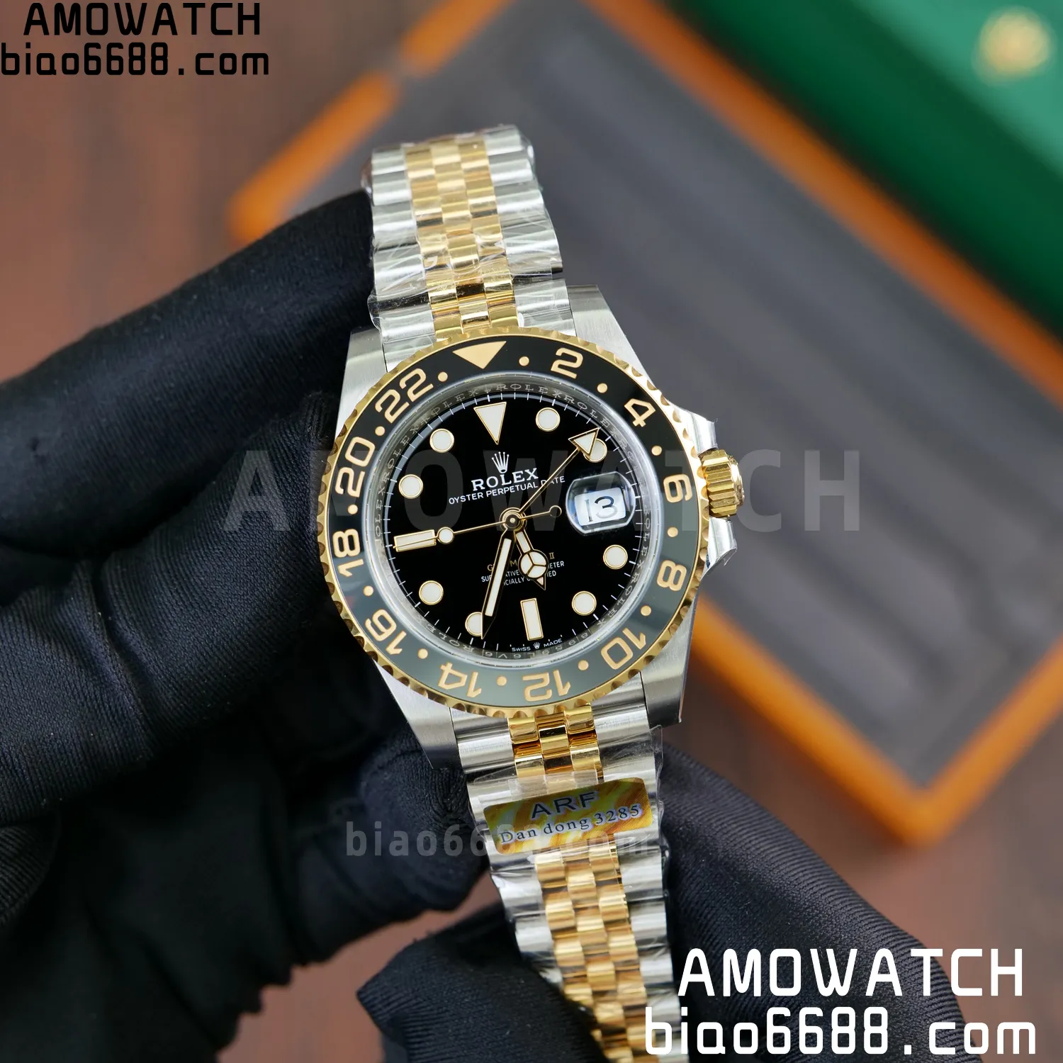 Rolex GMT-Master II 126713 GRNR ARF 1:1 Best Edition on Black Dial SS/YG Bracelet Super Clone DD3285 57 f6449d33f59bf85 阿默表行AmoWatch