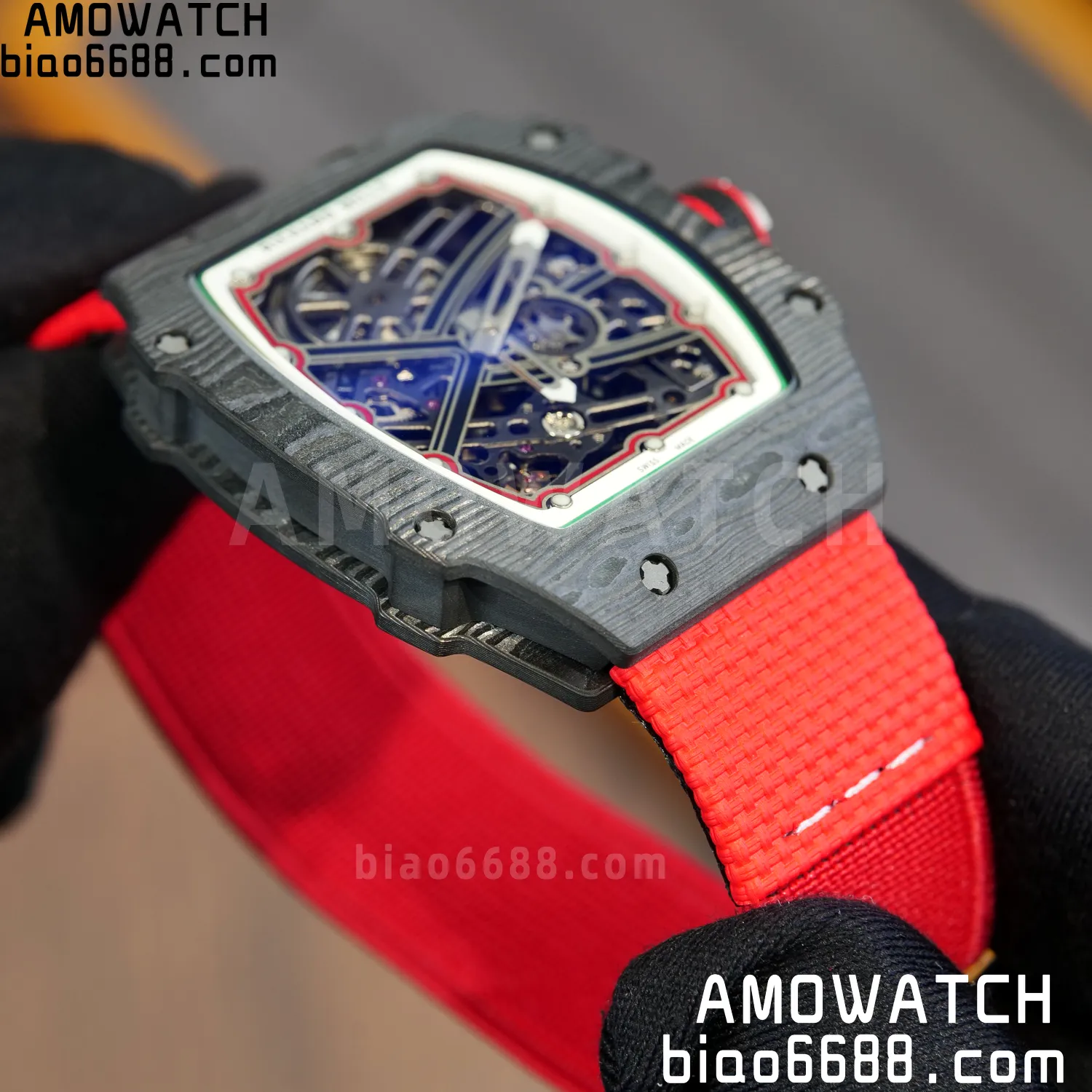 RICHARD MILLE RM67-02 Black NTPT Best Edition Italy Dial on Blue Nylon strap CRMA7 Clone V10 91 fb1befe4cea10dc 阿默表行AmoWatch