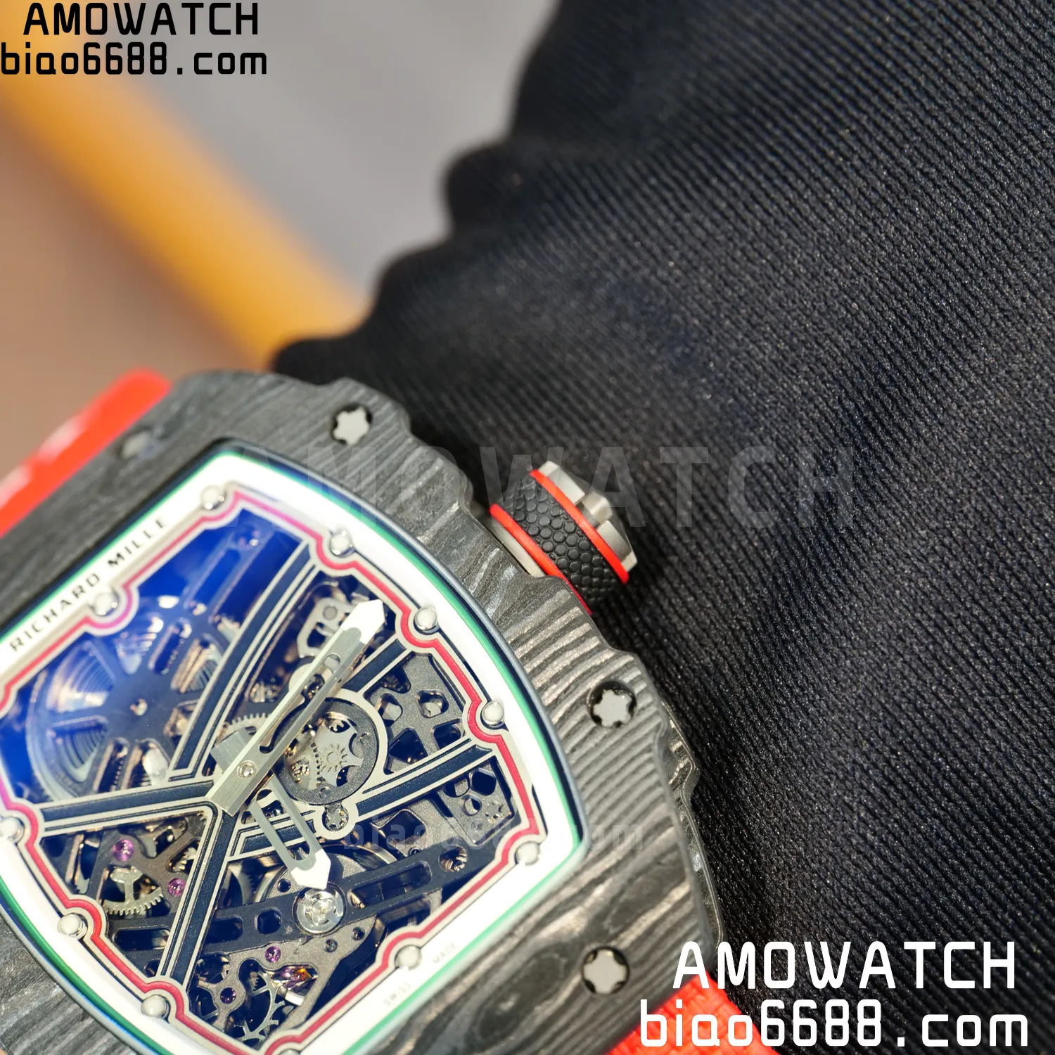 RICHARD MILLE RM67-02 Black NTPT Best Edition Italy Dial on Blue Nylon strap CRMA7 Clone V10 115 fd9c616f1db7f0f 阿默表行AmoWatch