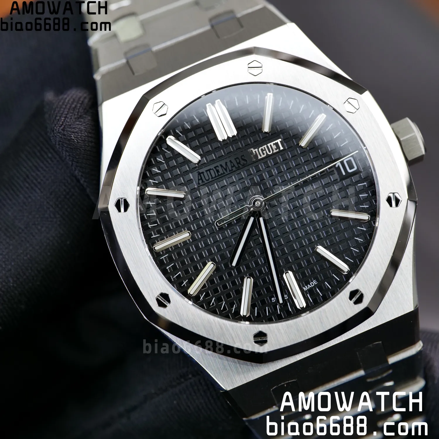 AP Royal Oak 41mm 15510ST SS APS Factory 1:1 Best Edition Black Dial on SS Bracelet SA4302 Super Clone (Free Sprung) 84 ffb2d82a3097ddc 阿默表行AmoWatch