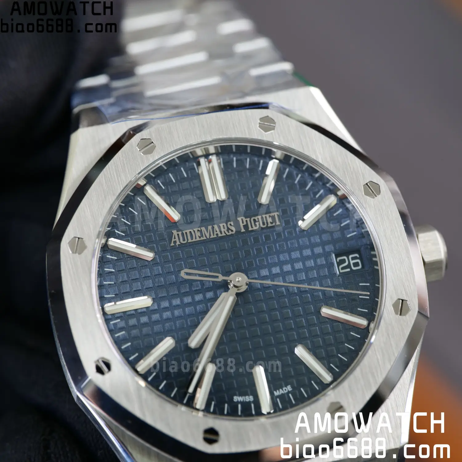 Royal Oak 41mm 15510 SS VSF 1:1 Best Edition Blue Textured Dial on SS Bracelet DD4302 Super Clone 79 009ec3c234c7b20 AMO Watch