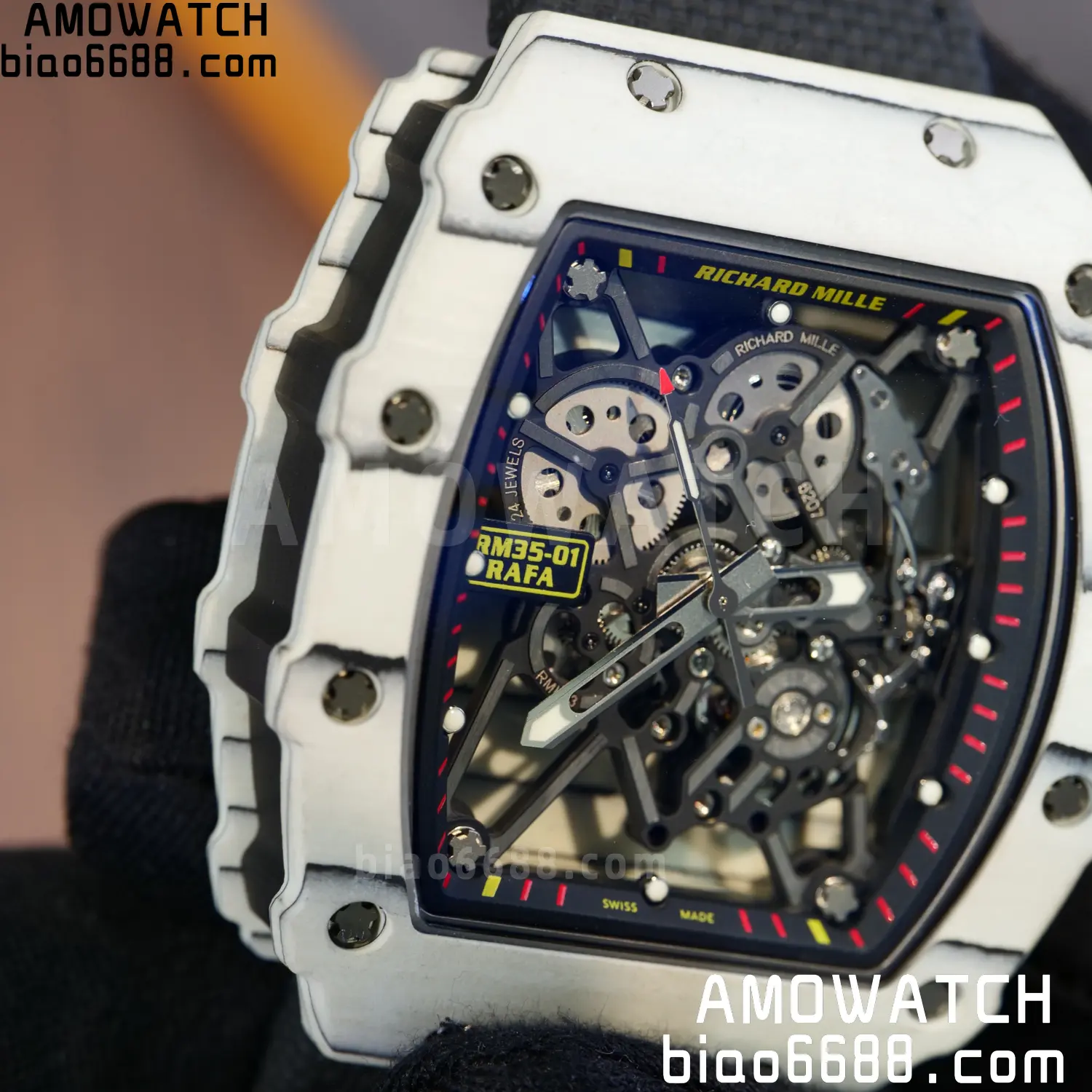 Custom Made: RICHARD MILLE RM035 RM35-01 White Carbon 1:1 Best Edition Skeleton Vaucher RMUL3 96 032ffd0ea39f0d6 阿默表行AmoWatch