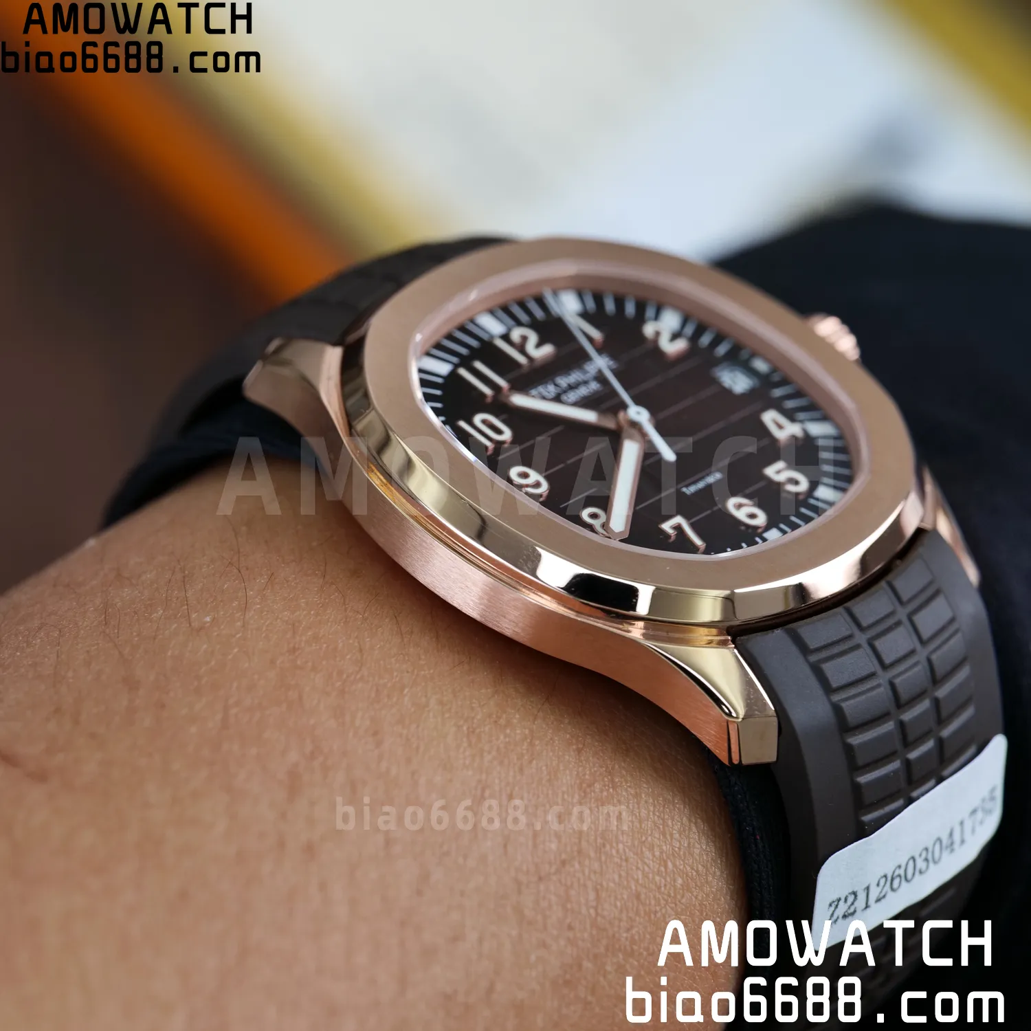 Custom Made PP Aquanaut 5167R ,Modified content :SW factory With Tiffany logo、 Gray Dial、 pointer、DEEP Crystal、18K rose gold-plated 113 036bd145cebaf95 阿默表行AmoWatch