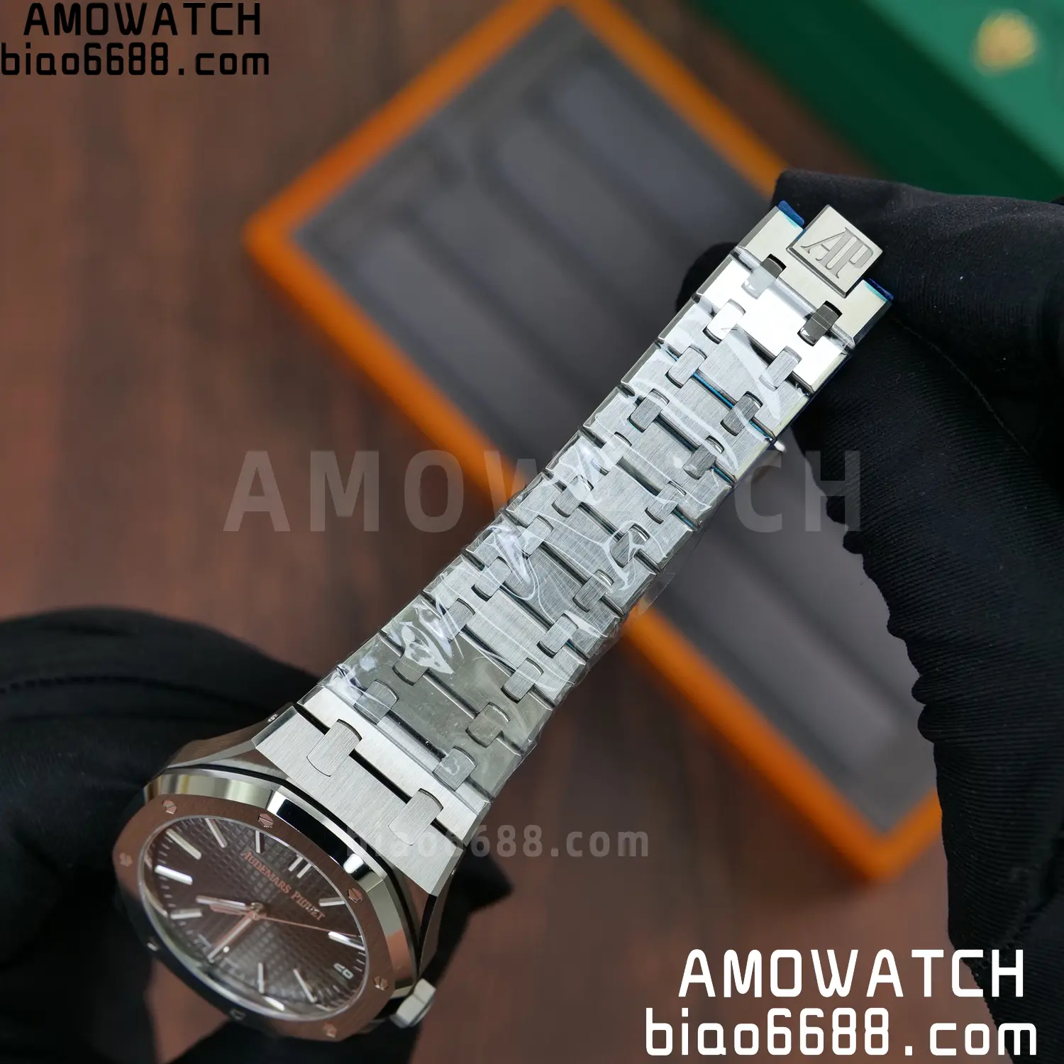 Royal Oak 41mm 15510 SS VSF 1:1 Best Edition Green Textured Dial on SS Bracelet DD4302 Super Clone 66 0397f41f0290d02 阿默表行AmoWatch