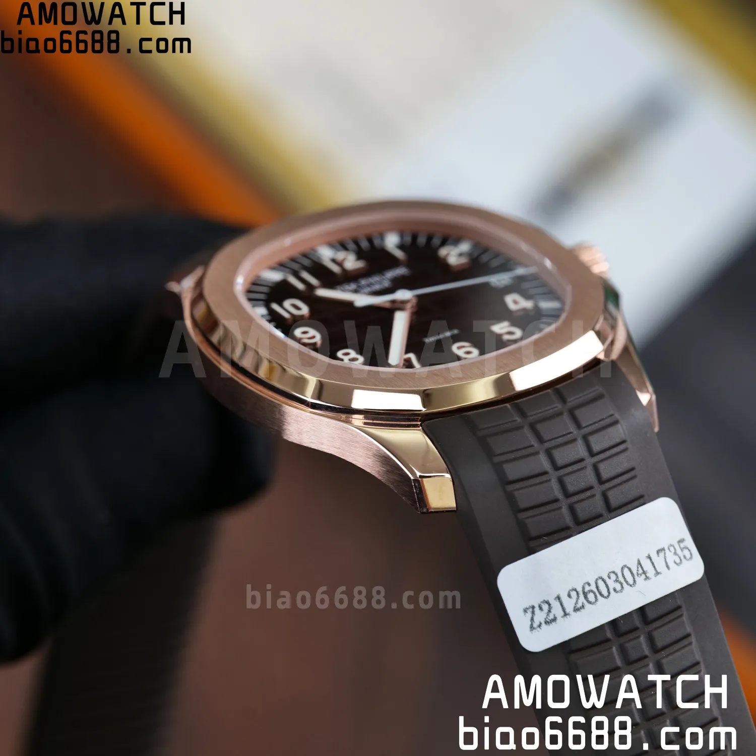 Custom Made PP Aquanaut 5167R ,Modified content :SW factory With Tiffany logo、 Gray Dial、 pointer、DEEP Crystal、18K rose gold-plated 91 065f0a2061deb60 阿默表行AmoWatch