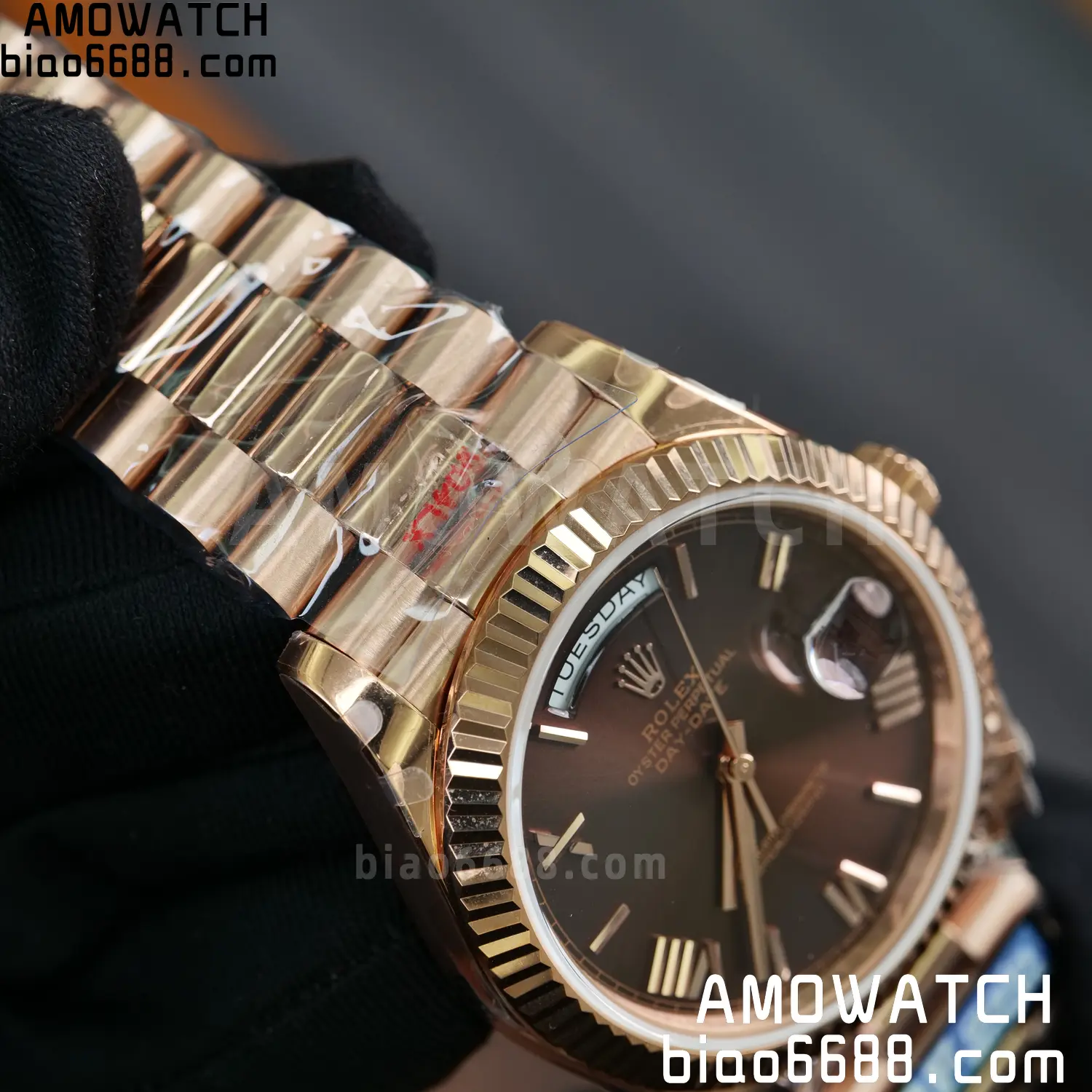 Rolex DayDate 228235 40 RG QF1:1 Best Edition Brown Roman Dial on Bracelet V6(Tungsten Heavy Versio) 73 0717c6273b0fe0b 阿默表行AmoWatch