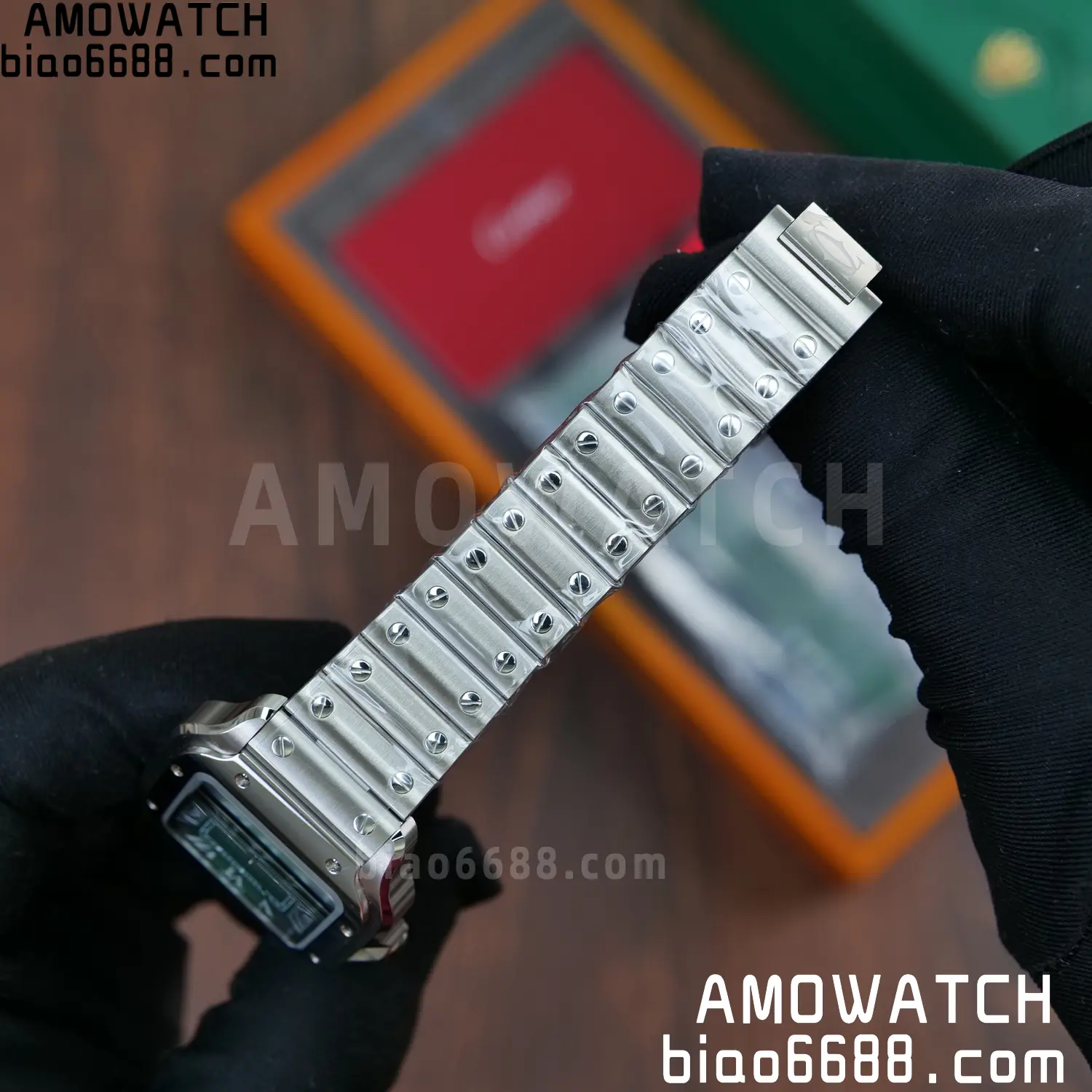 Santos de Cartier 35mm SS BVF 1:1 Best Edition Green Dial on SS Bracelet MIYOTA 9015 63 08d65048ac9643c 阿默表行AmoWatch