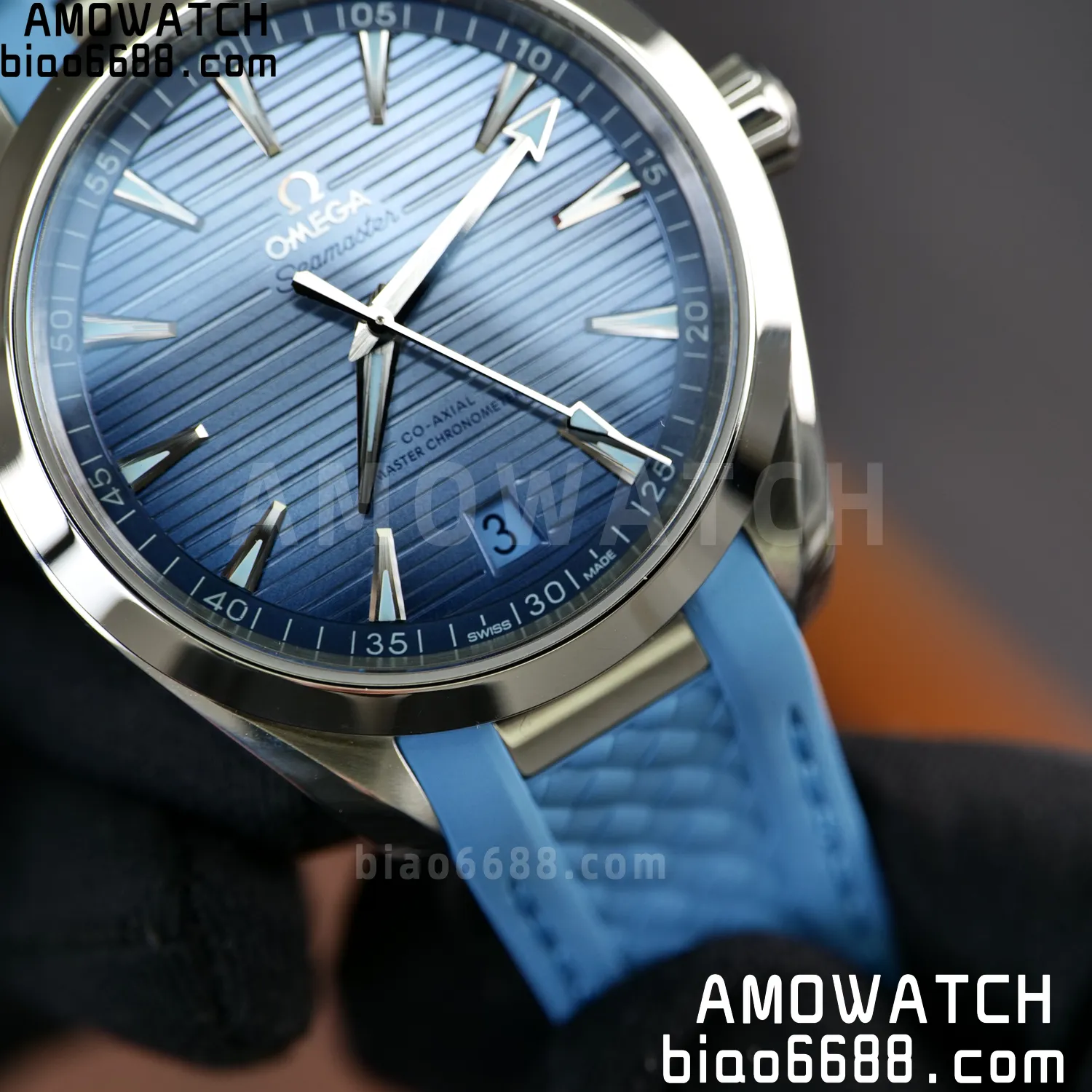 Aqua Terra 41mm VSF 1:1 Best Edition Summer Blue Dial on Blue Rubber Strap A8900 Super Clone 72 08f68054f6d6914 AMO Watch