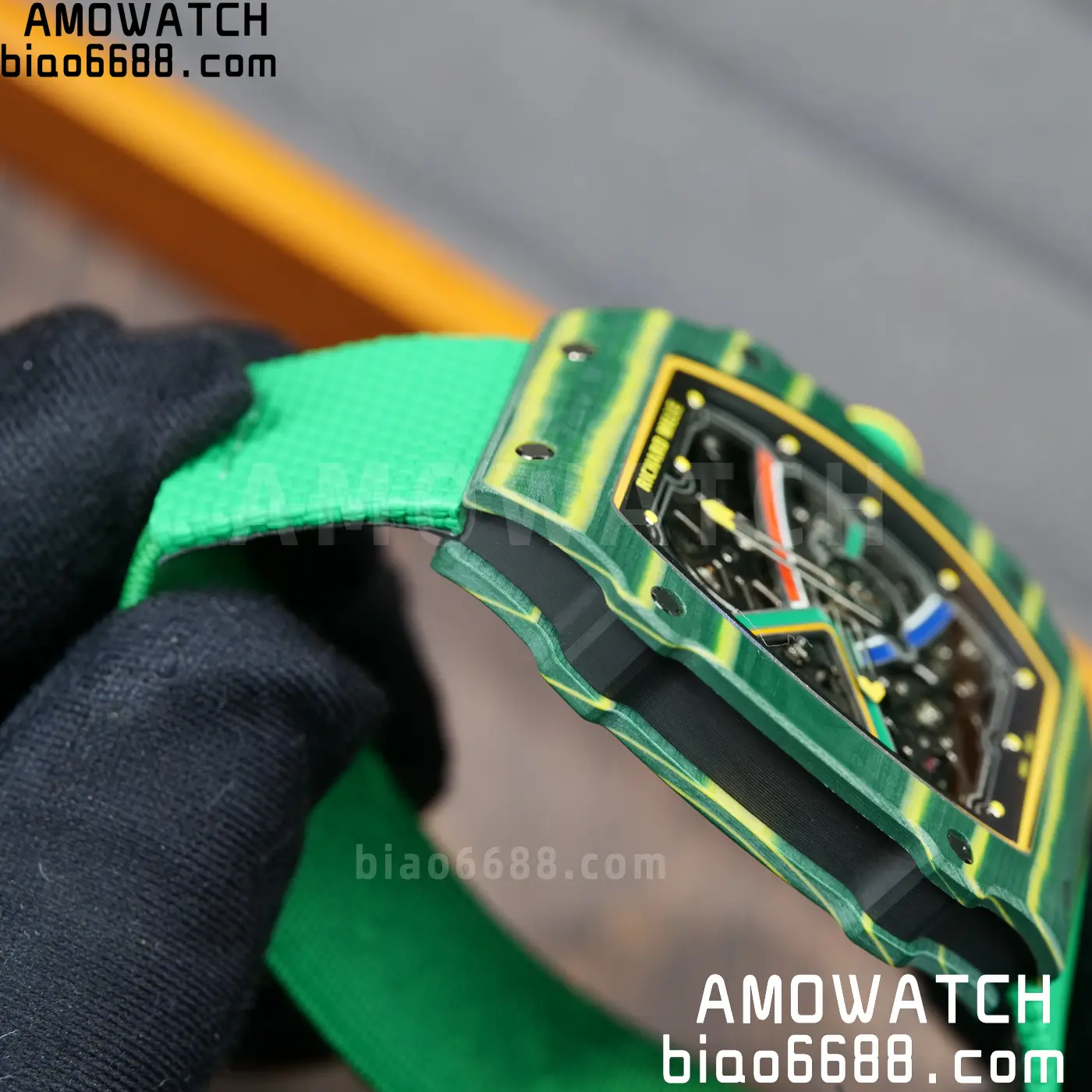 RICHARD MILLE RM67-02 Green NTPT Best Edition Umi Maker's Dial on Green Nylon strap CRMA7 Clone V9 87 0a0043060bd6805 AMO Watch