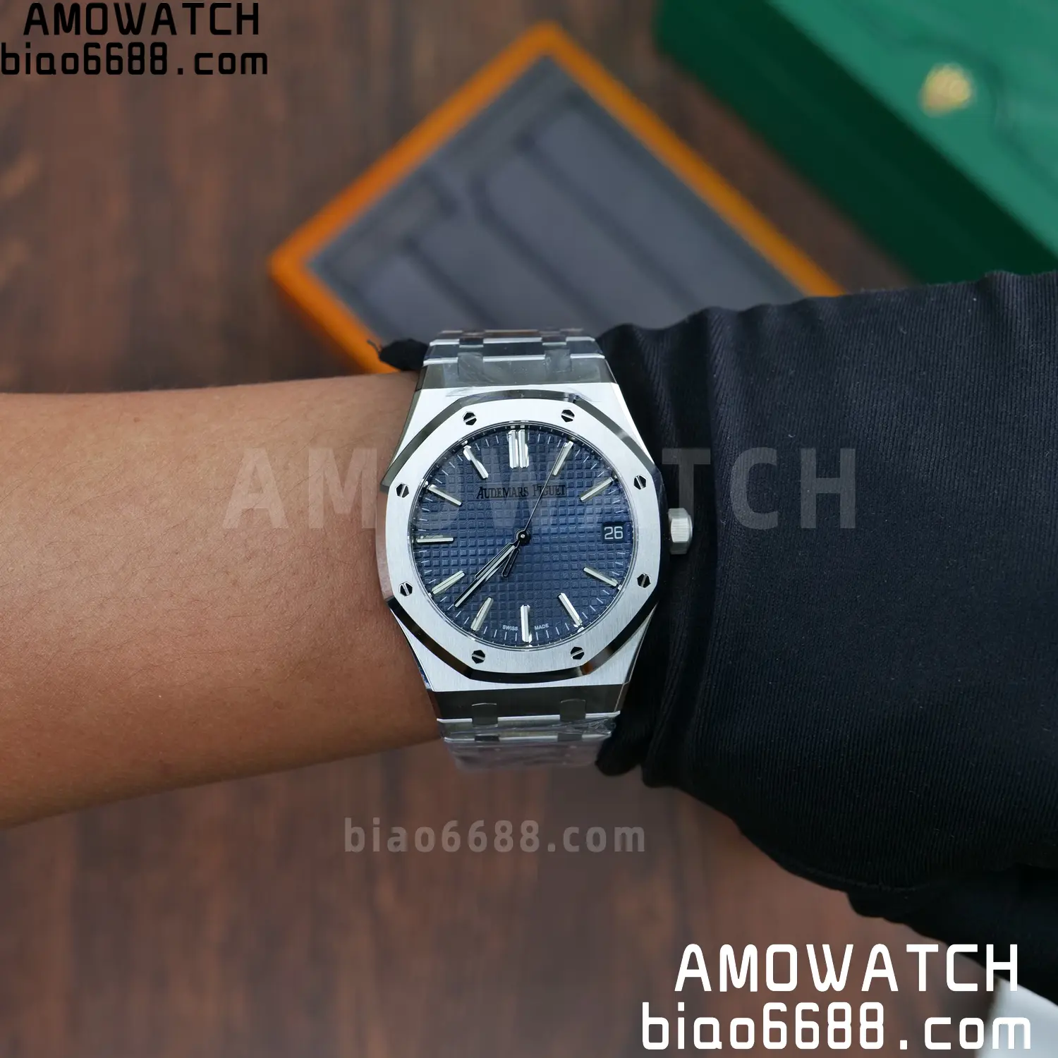 Royal Oak 41mm 15510 SS VSF 1:1 Best Edition Blue Textured Dial on SS Bracelet DD4302 Super Clone 89 0d2a66dbd2010e9 AMO Watch