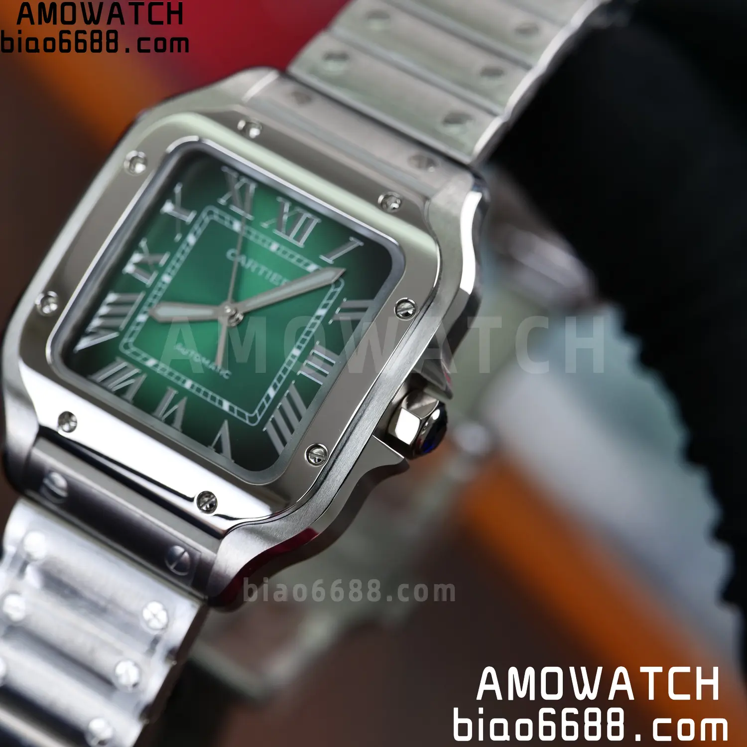 Santos de Cartier 35mm SS BVF 1:1 Best Edition Green Dial on SS Bracelet MIYOTA 9015 70 0f3aef03c91645e 阿默表行AmoWatch