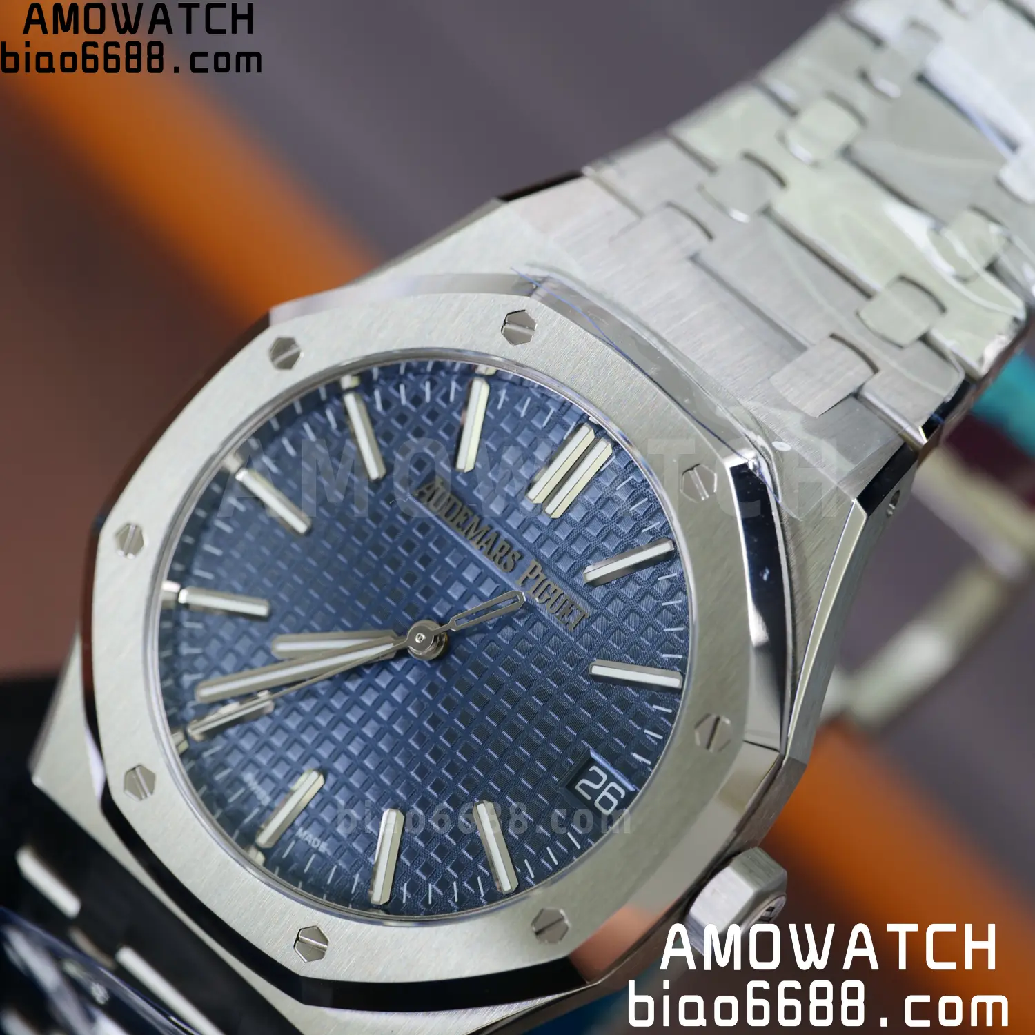 Royal Oak 41mm 15510 SS VSF 1:1 Best Edition Blue Textured Dial on SS Bracelet DD4302 Super Clone 81 1377d67b7c7585c AMO Watch