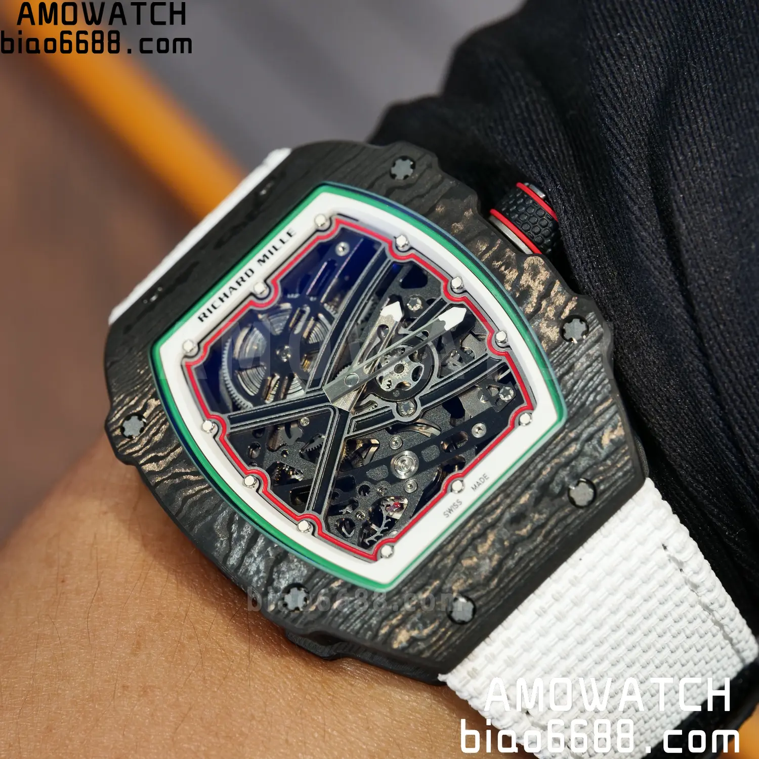 RICHARD MILLE RM67-02 Black NTPT Best Edition Italy Dial on White Nylon strap CRMA7 V9 138 197ce081c71e1a9 阿默表行AmoWatch