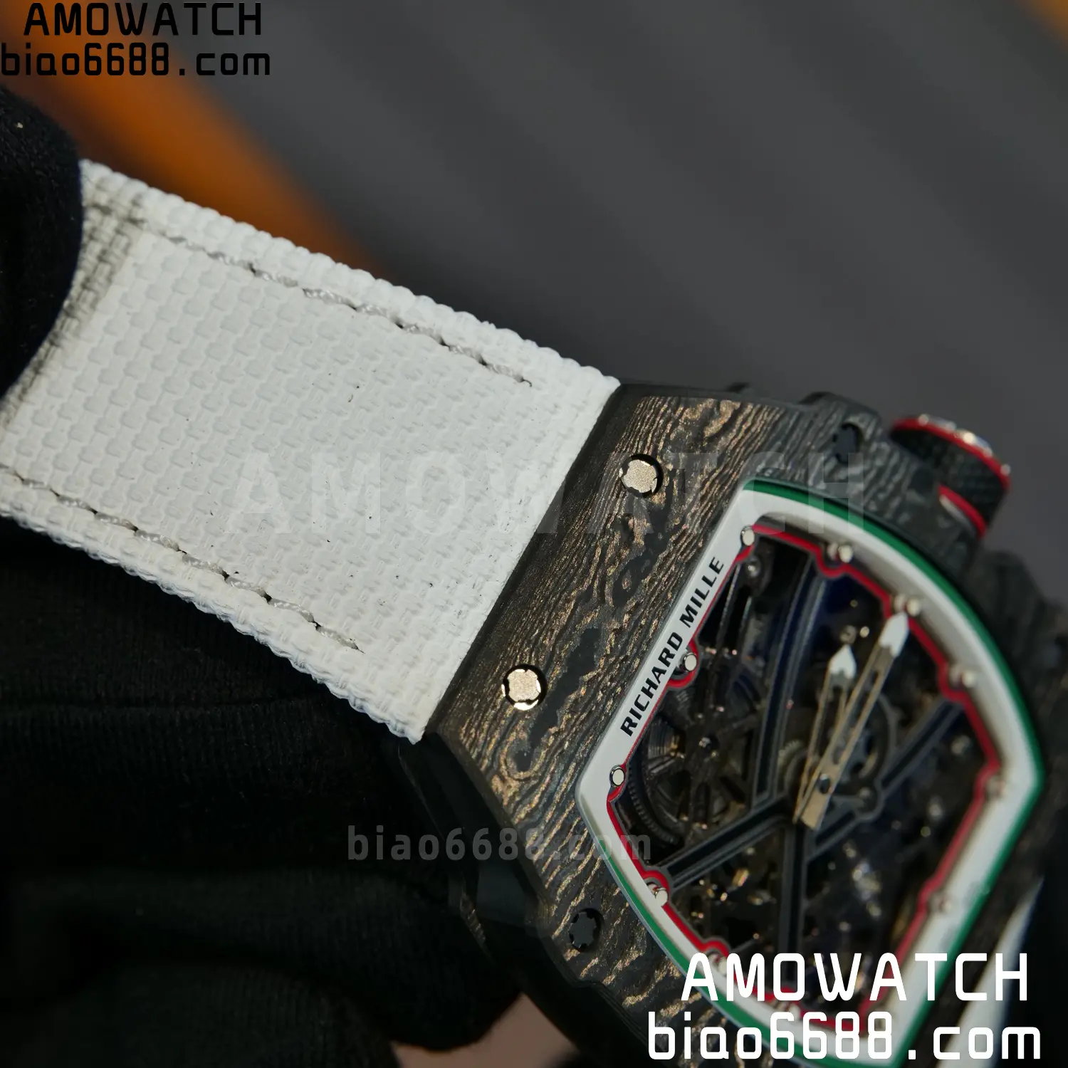 RICHARD MILLE RM67-02 Black NTPT Best Edition Italy Dial on White Nylon strap CRMA7 V9 115 1a93fb5dd6523c8 阿默表行AmoWatch