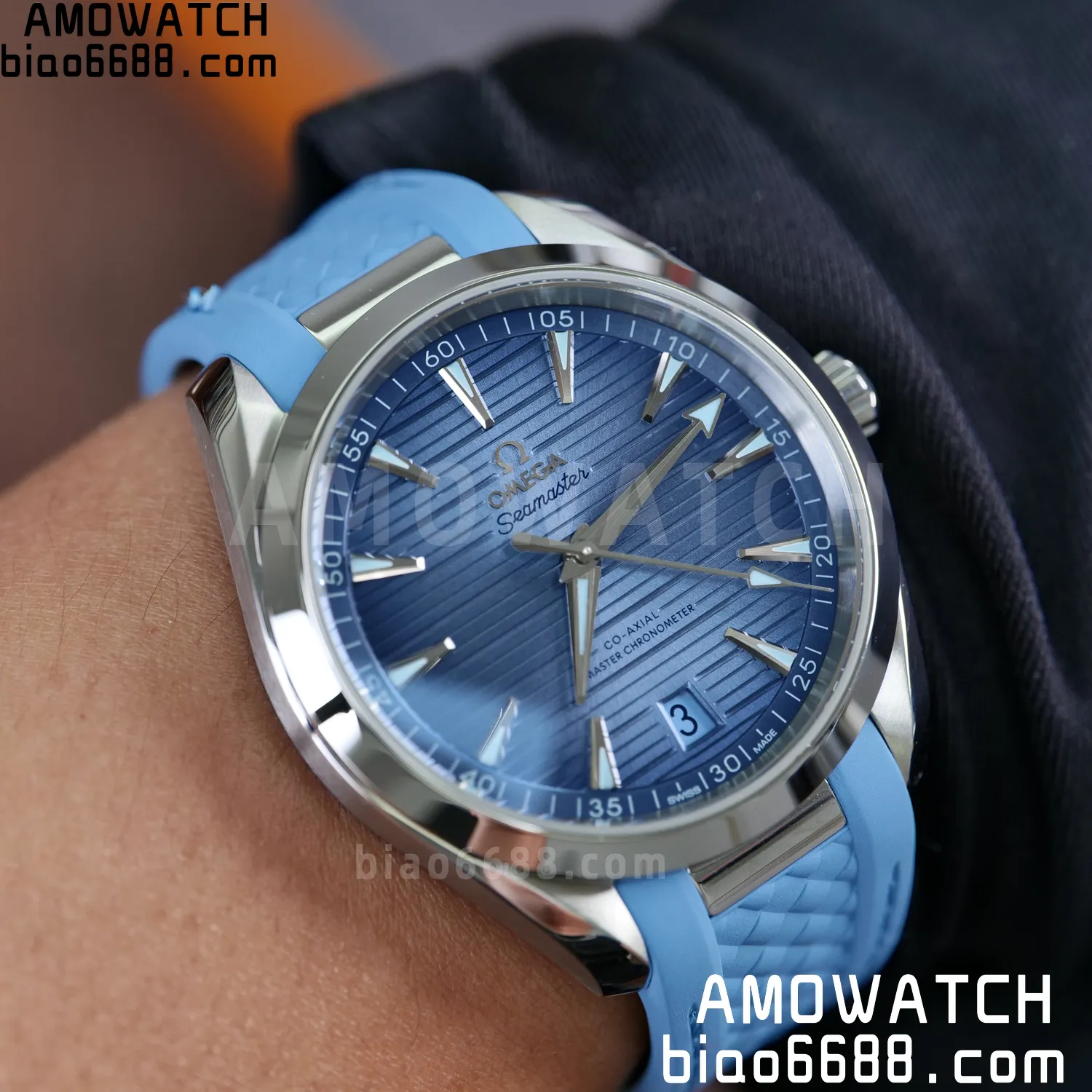 Aqua Terra 41mm VSF 1:1 Best Edition Summer Blue Dial on Blue Rubber Strap A8900 Super Clone 79 1e3469c224dfb1f AMO Watch