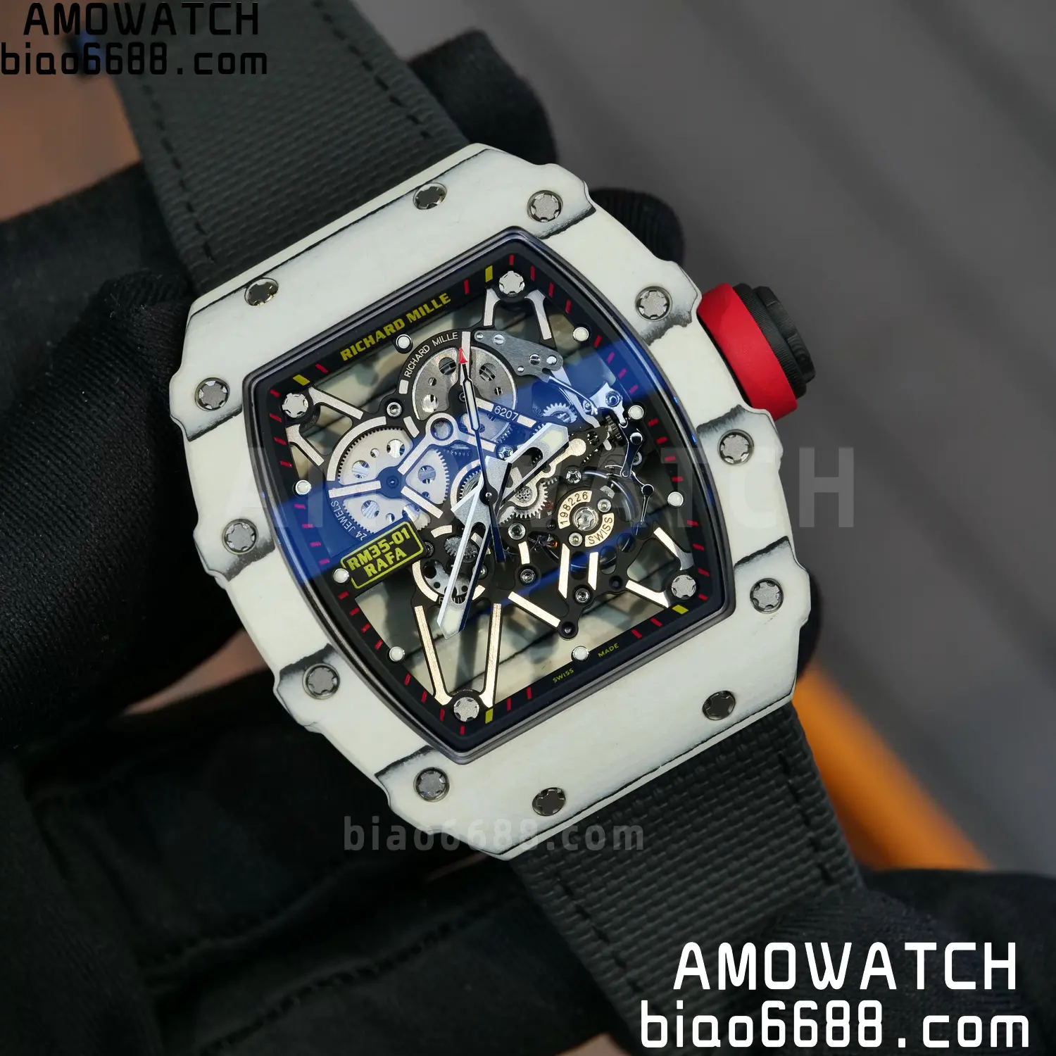 Custom Made: RICHARD MILLE RM035 RM35-01 White Carbon 1:1 Best Edition Skeleton Vaucher RMUL3 89 20e77df7e8c37d4 阿默表行AmoWatch