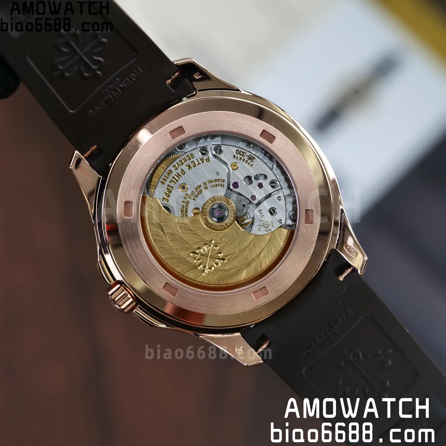 Custom Made PP Aquanaut 5167R ,Modified content :SW factory With Tiffany logo、 Gray Dial、 pointer、DEEP Crystal、18K rose gold-plated 103 2515061ce47c812 阿默表行AmoWatch