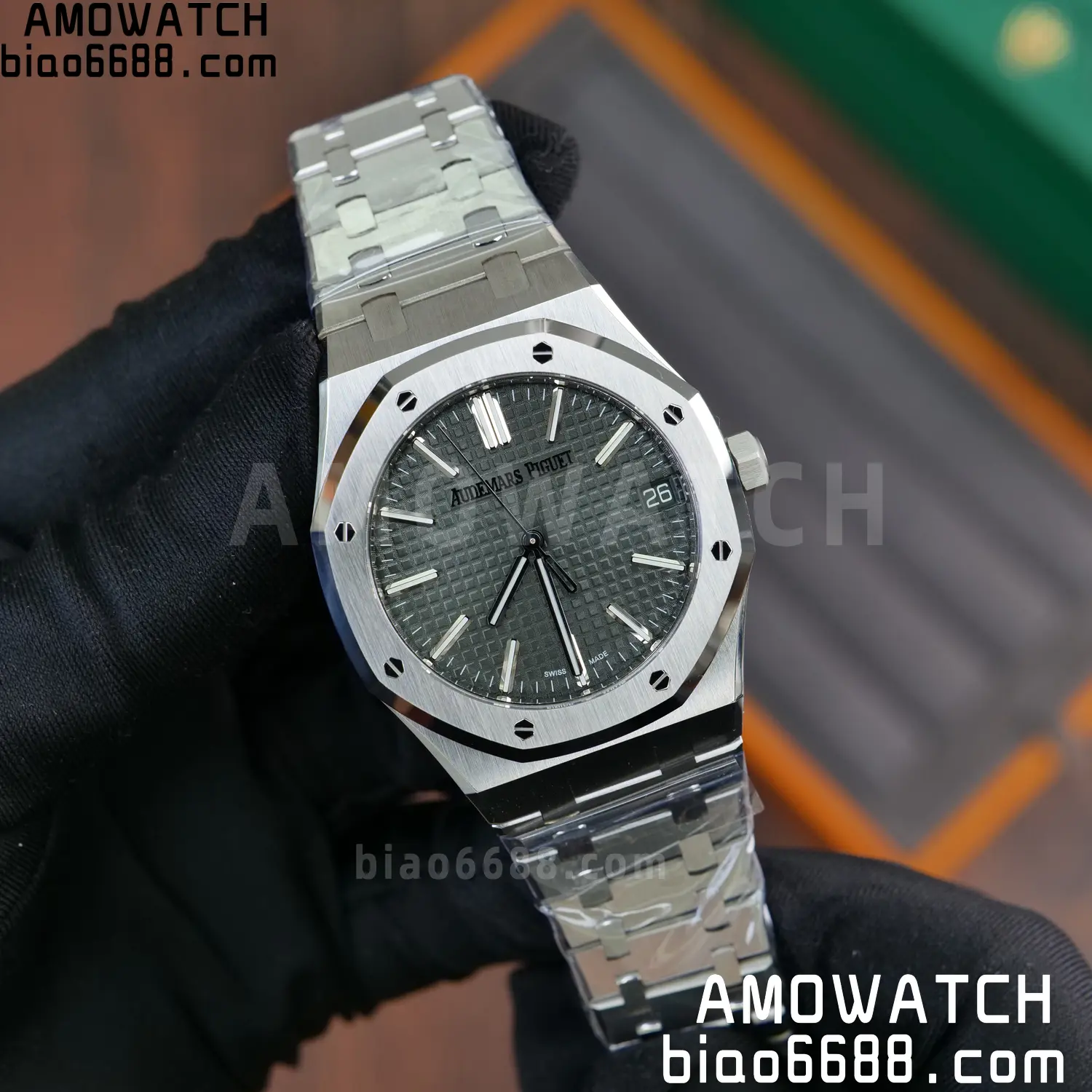 Royal Oak 41mm 15510 SS VSF 1:1 Best Edition Green Textured Dial on SS Bracelet DD4302 Super Clone 64 266c10b28732b91 阿默表行AmoWatch
