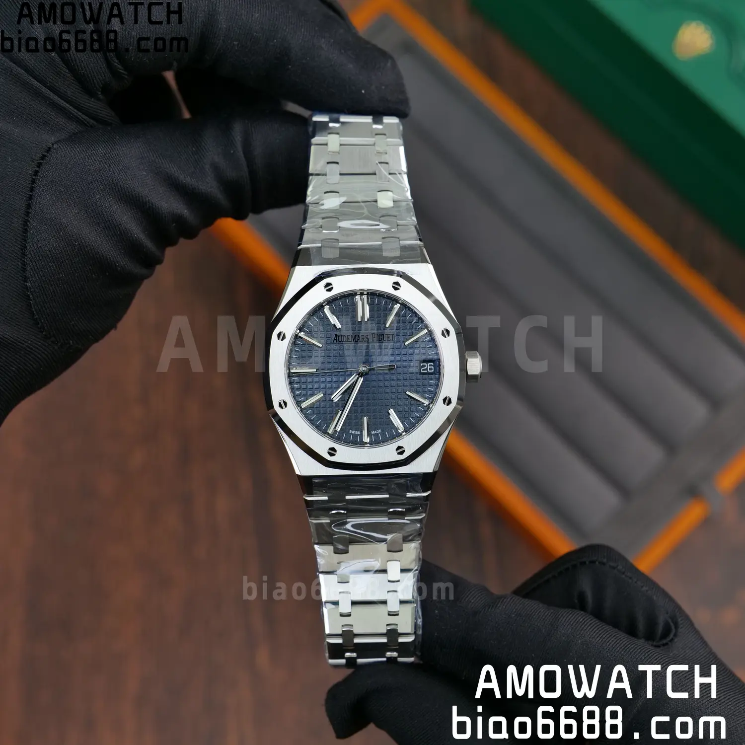 Royal Oak 41mm 15510 SS VSF 1:1 Best Edition Blue Textured Dial on SS Bracelet DD4302 Super Clone 63 27cab53bb21f563 AMO Watch