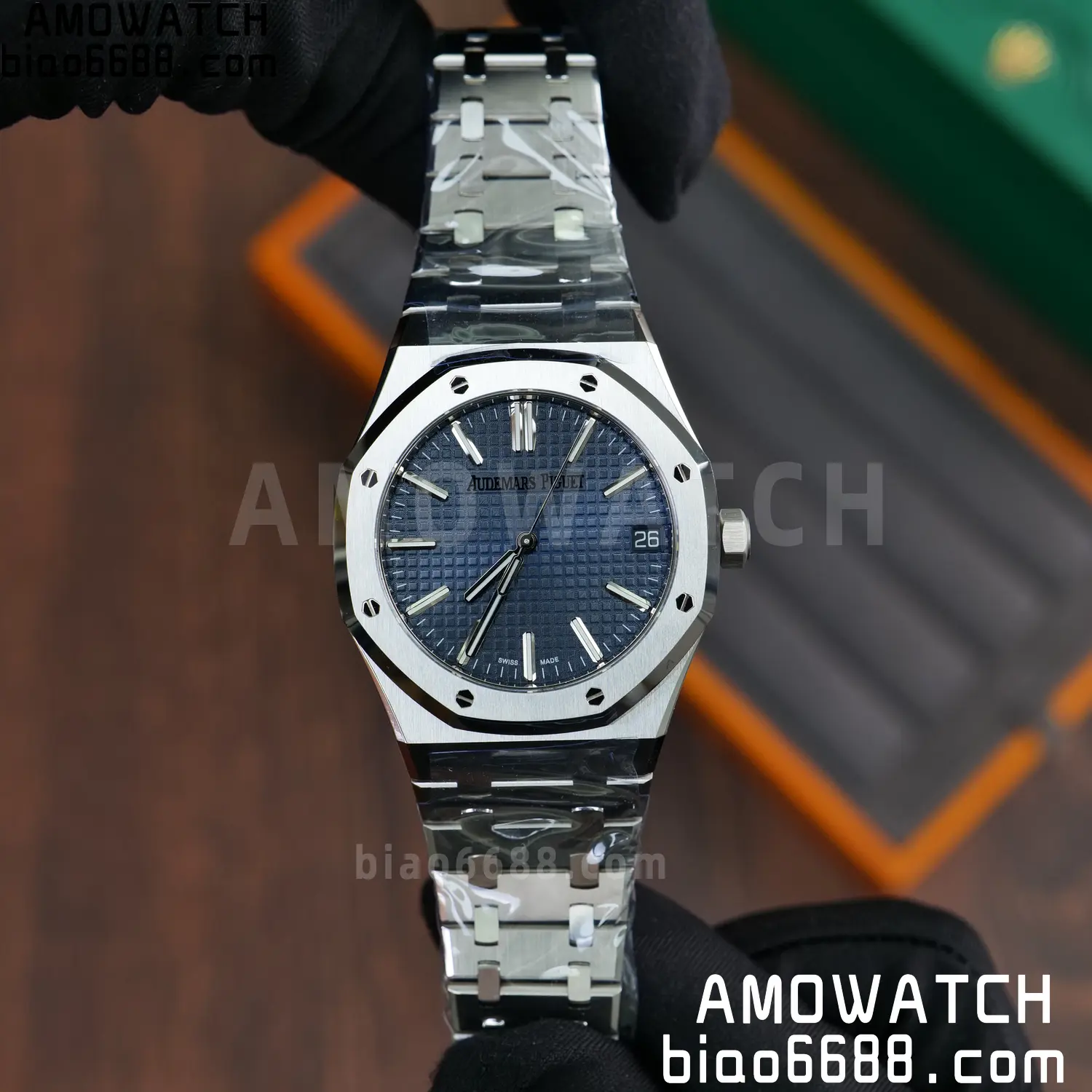 Royal Oak 41mm 15510 SS VSF 1:1 Best Edition Blue Textured Dial on SS Bracelet DD4302 Super Clone 68 28861aef487c6f2 AMO Watch