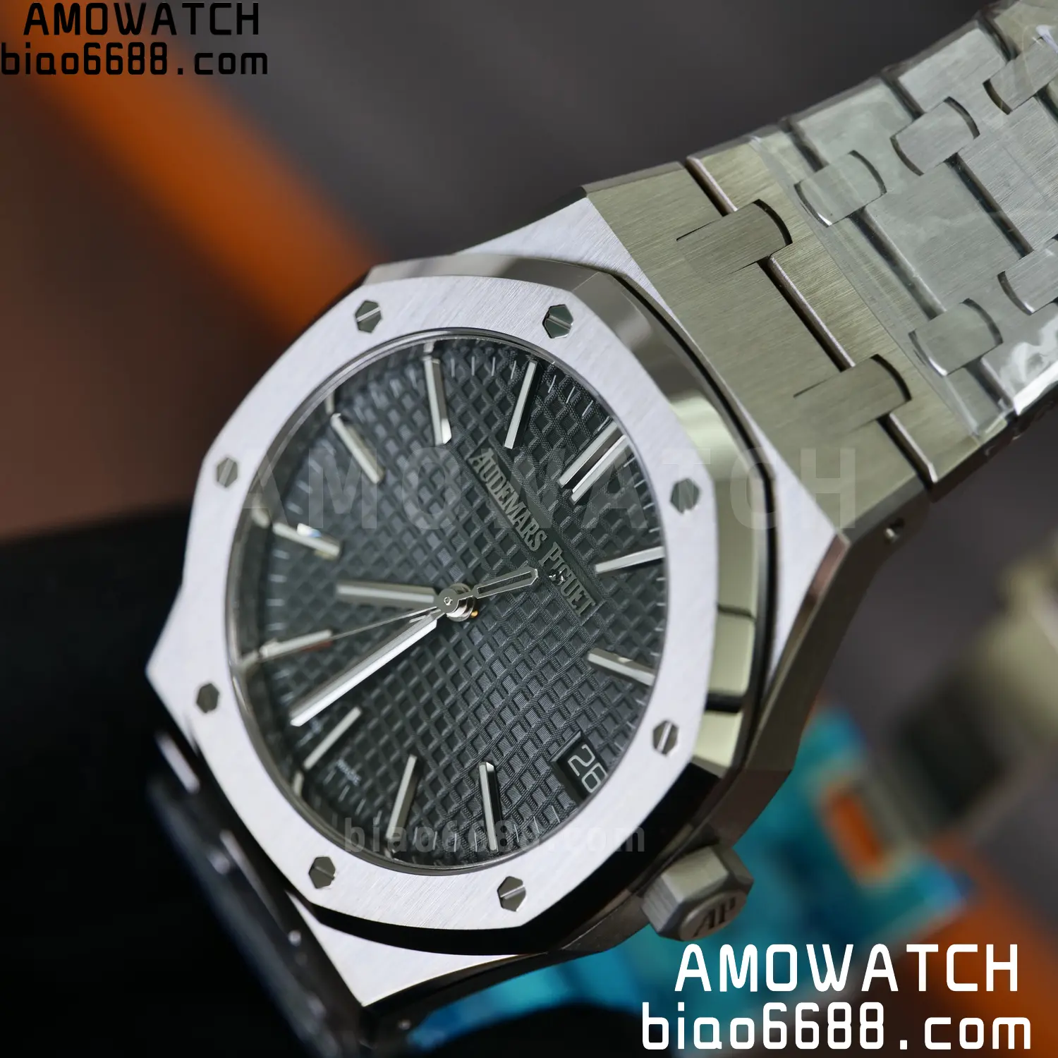 Royal Oak 41mm 15510 SS VSF 1:1 Best Edition Green Textured Dial on SS Bracelet DD4302 Super Clone 83 2968b722de93315 阿默表行AmoWatch