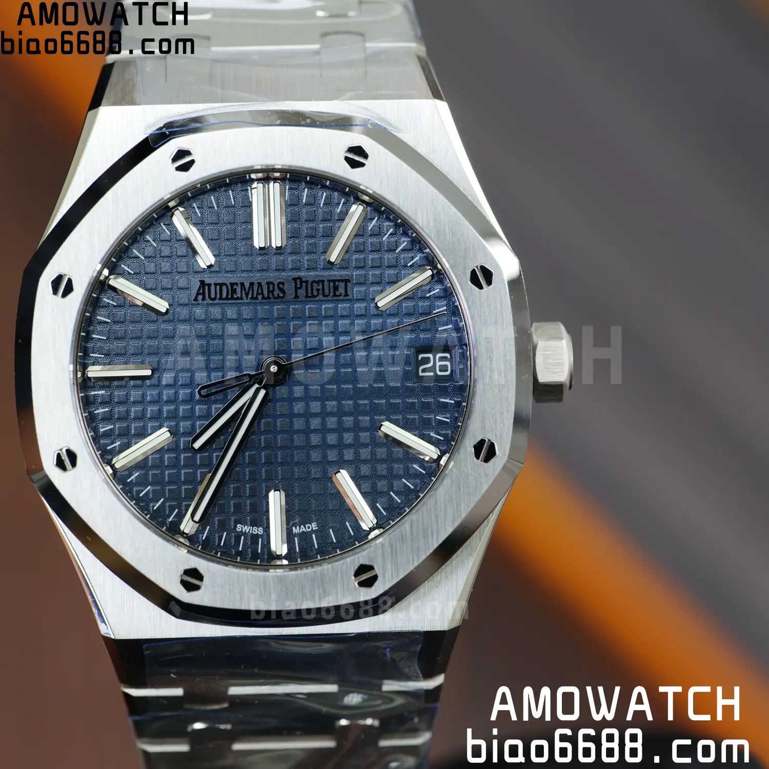 Royal Oak 41mm 15510 SS VSF 1:1 Best Edition Blue Textured Dial on SS Bracelet DD4302 Super Clone 69 304f57381f21f3d AMO Watch