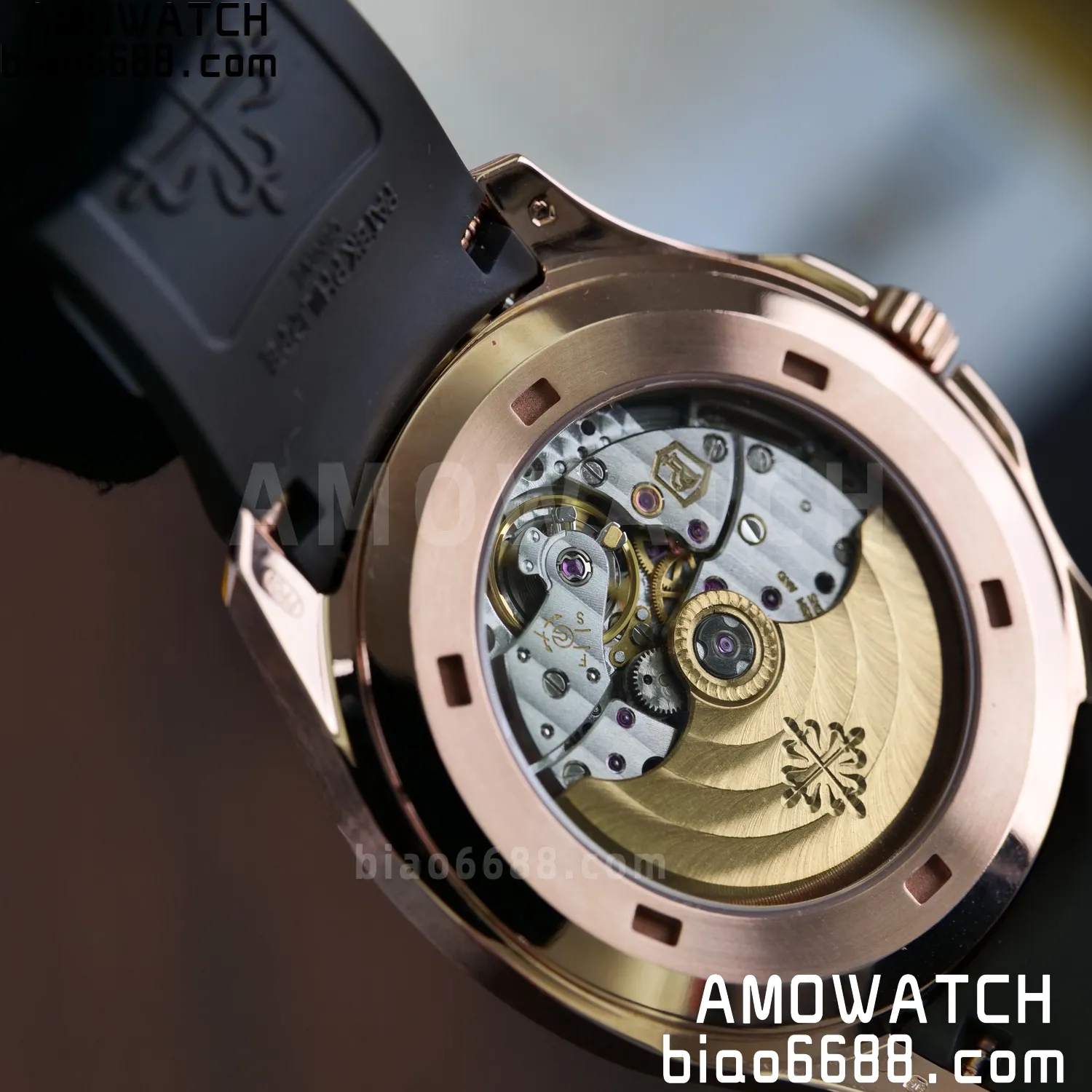 Custom Made PP Aquanaut 5167R ,Modified content :SW factory With Tiffany logo、 Gray Dial、 pointer、DEEP Crystal、18K rose gold-plated 105 30dc736b8eacee7 阿默表行AmoWatch
