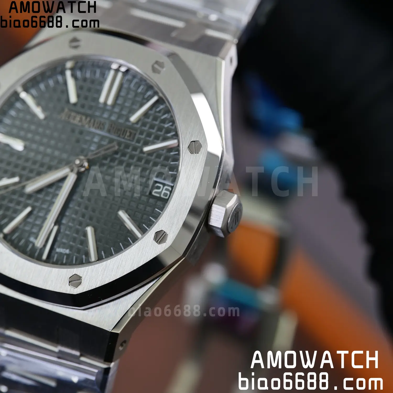 Royal Oak 41mm 15510 SS VSF 1:1 Best Edition Green Textured Dial on SS Bracelet DD4302 Super Clone 73 30fa25a58234eec 阿默表行AmoWatch