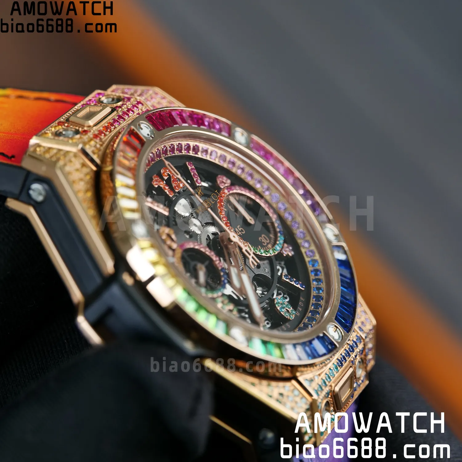 HUBLOT Big Bang Unico Rainbow King 421.OX 42mm BBF 1:1 Best Edition on Rainbow Gummy Strap A1280 79 375e6f458c367a8 AMO Watch