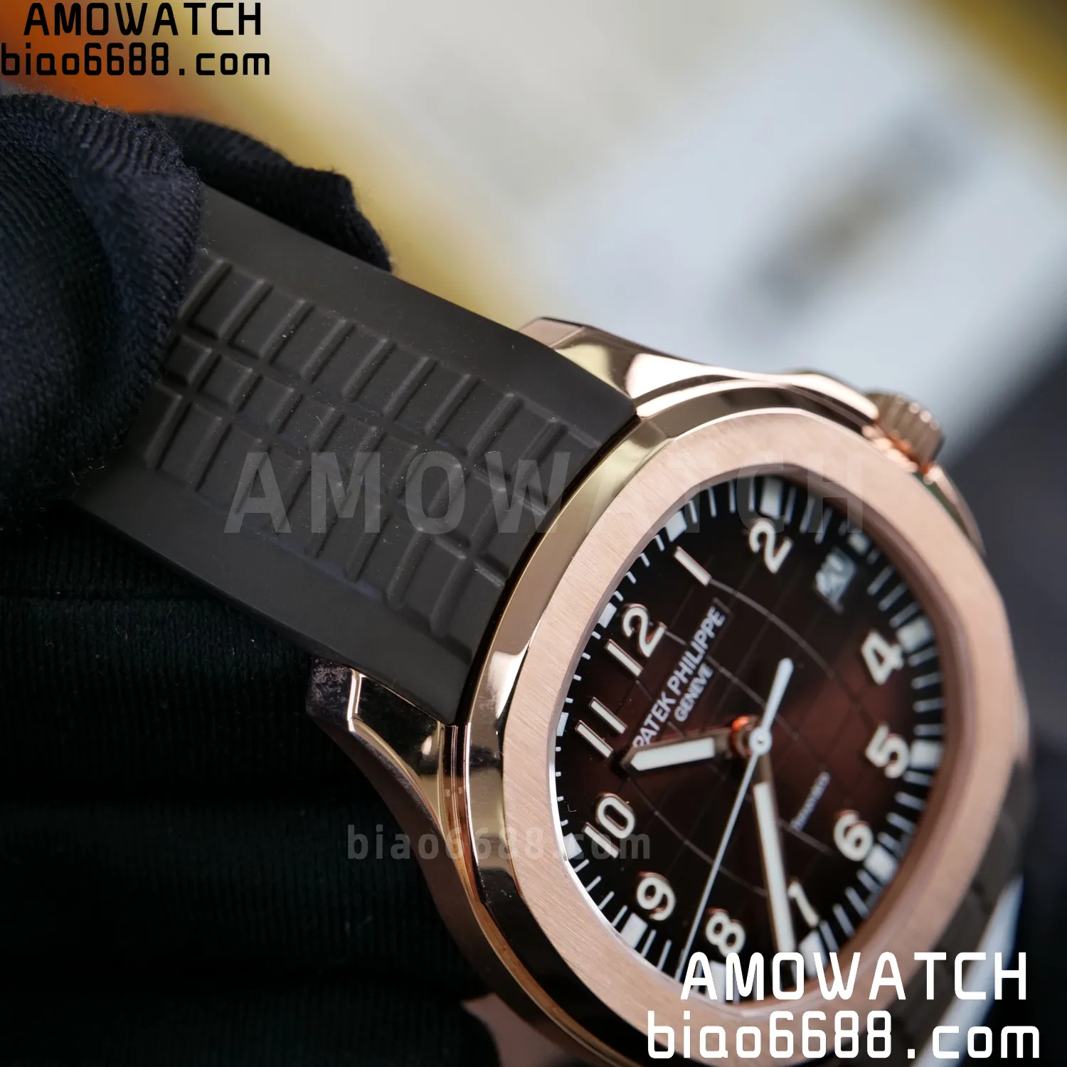 Custom Made PP Aquanaut 5167R ,Modified content :SW factory With Tiffany logo、 Gray Dial、 pointer、DEEP Crystal、18K rose gold-plated 96 44fd5311eda17be 阿默表行AmoWatch