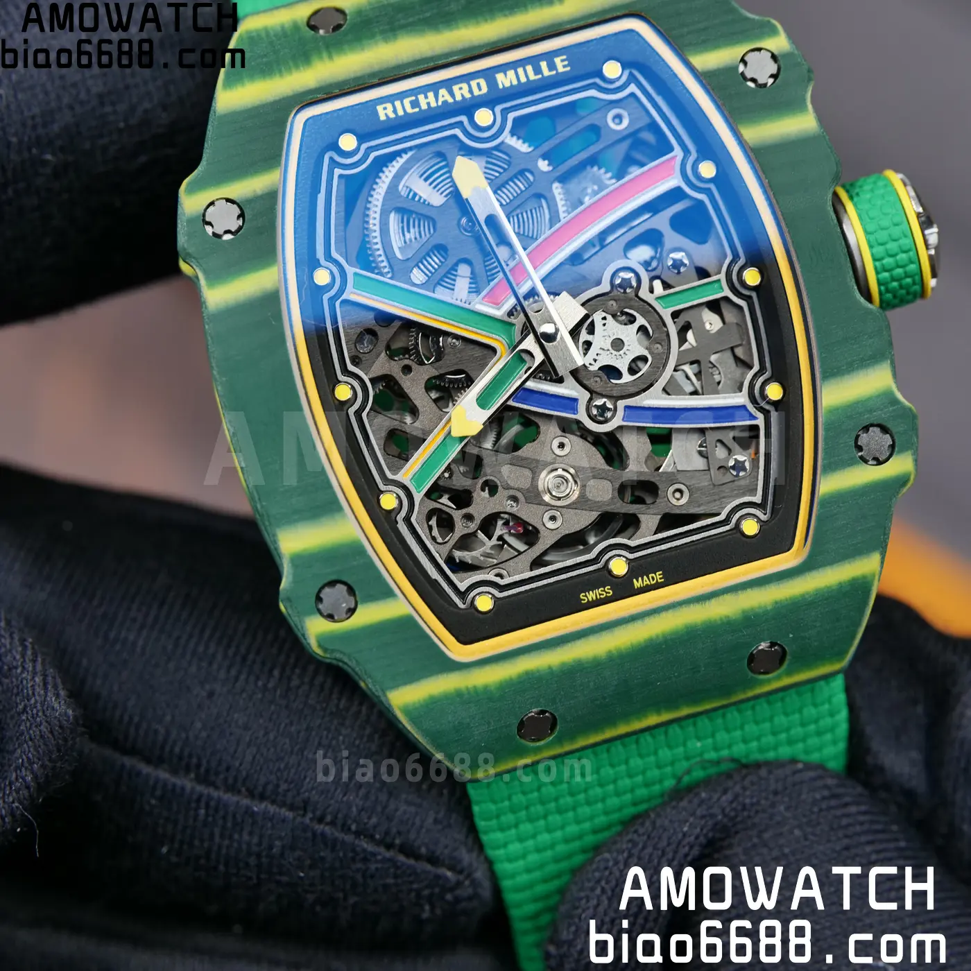 RICHARD MILLE RM67-02 Green NTPT Best Edition Umi Maker's Dial on Green Nylon strap CRMA7 Clone V9 94 45a213260f89c5d AMO Watch