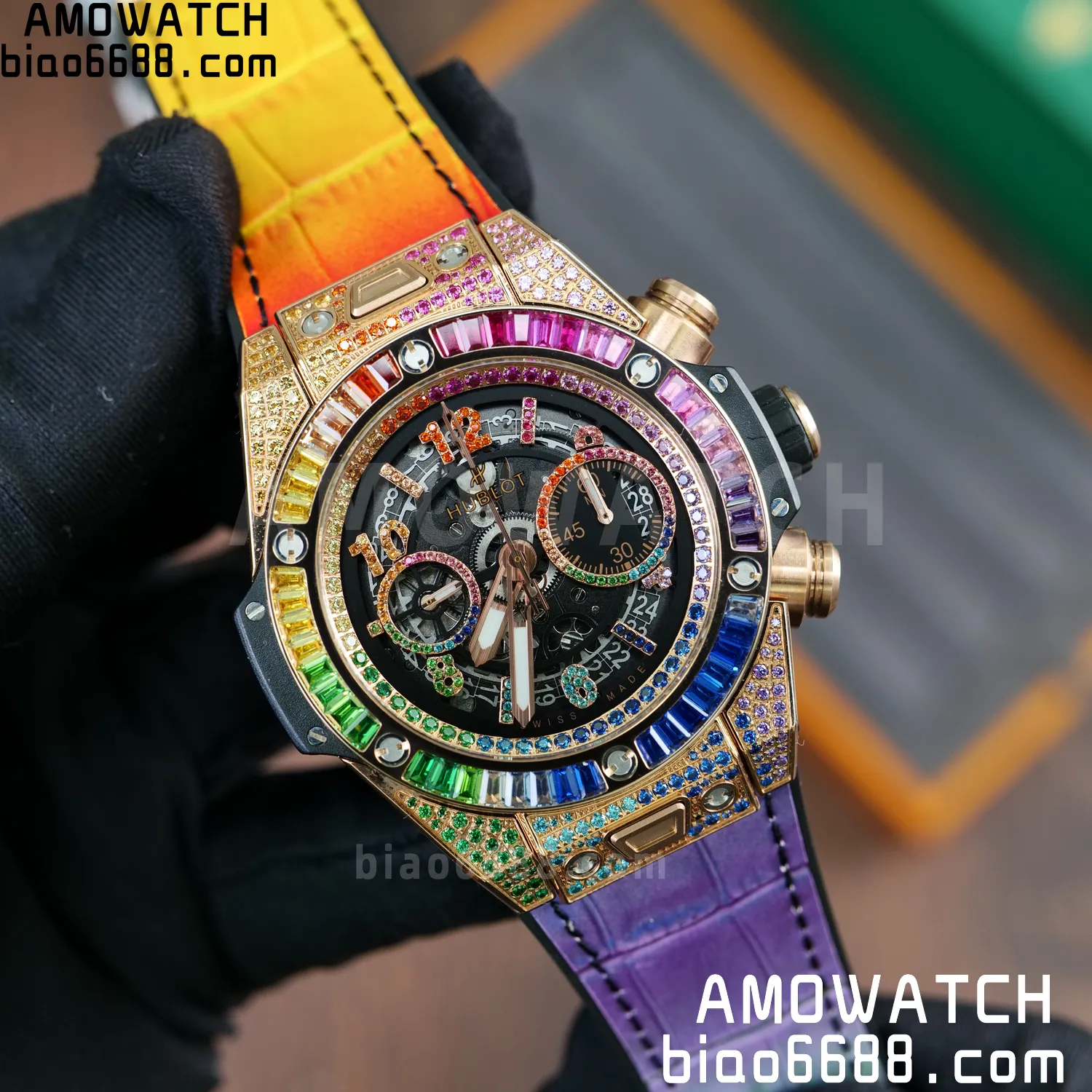 HUBLOT Big Bang Unico Rainbow King 421.OX 42mm BBF 1:1 Best Edition on Rainbow Gummy Strap A1280 62 4dfd5ed87105ecf AMO Watch