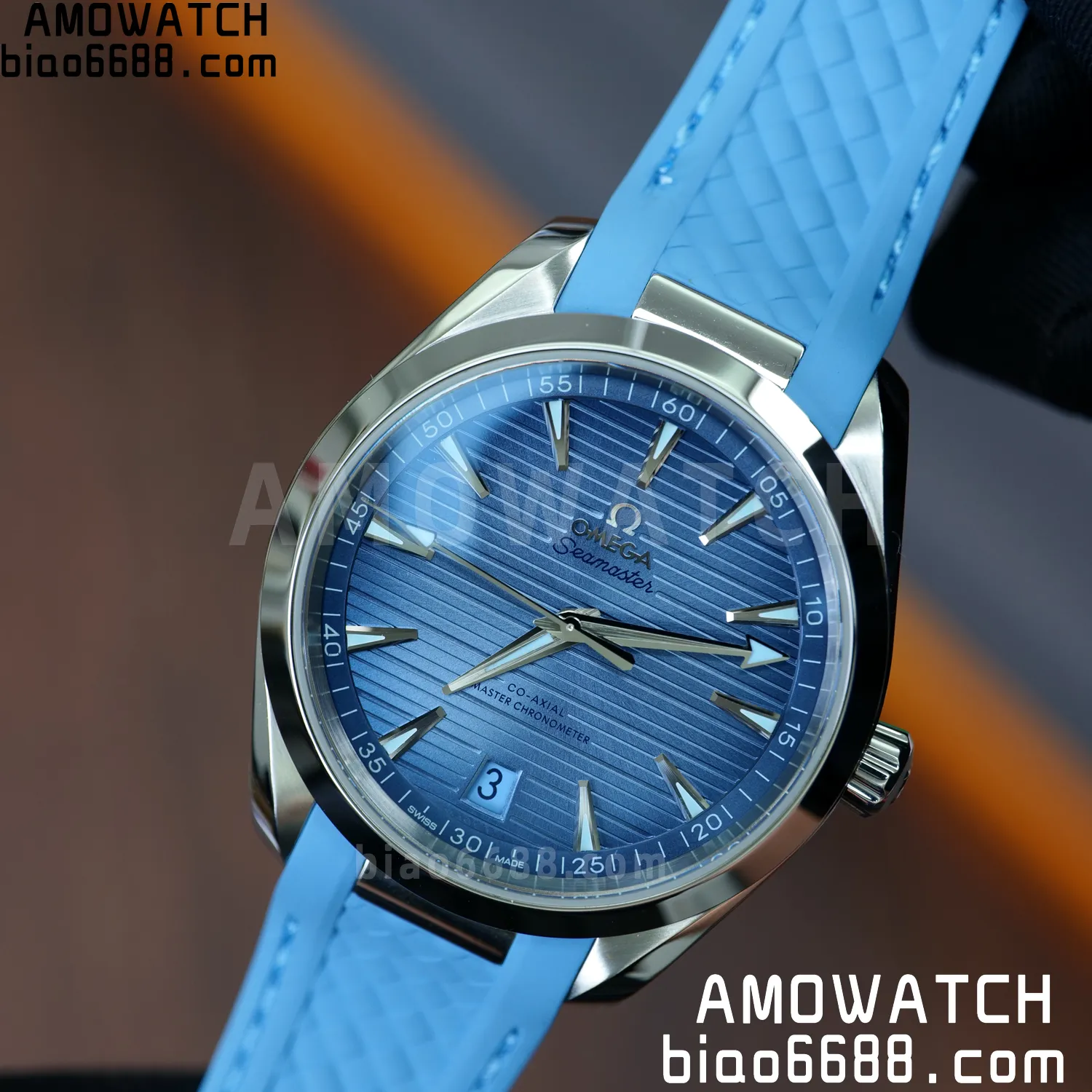 Aqua Terra 41mm VSF 1:1 Best Edition Summer Blue Dial on Blue Rubber Strap A8900 Super Clone 75 51803b70ff171c1 AMO Watch